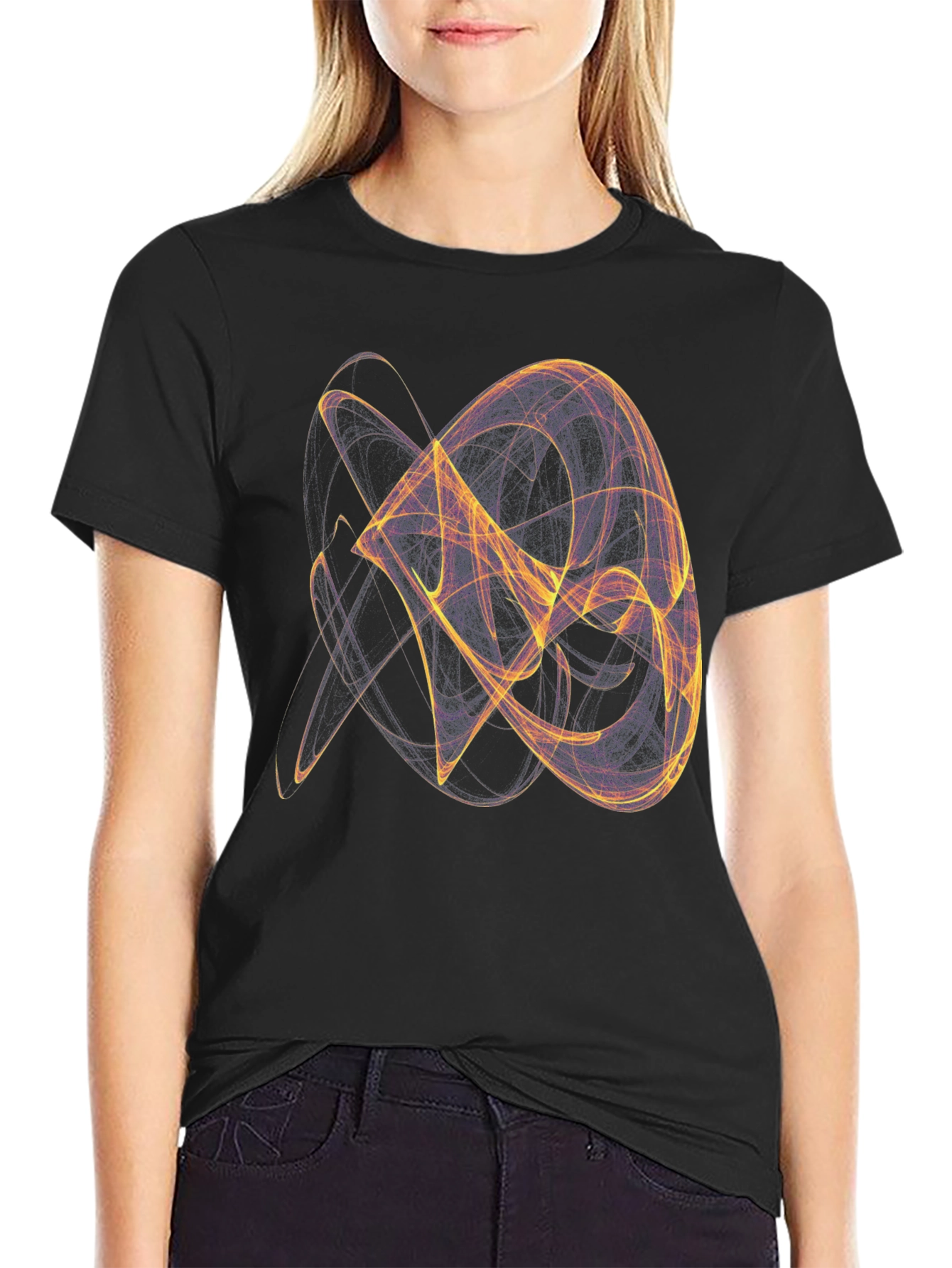 Abstract Art Graphic Tee - Modern Black T-Shirt