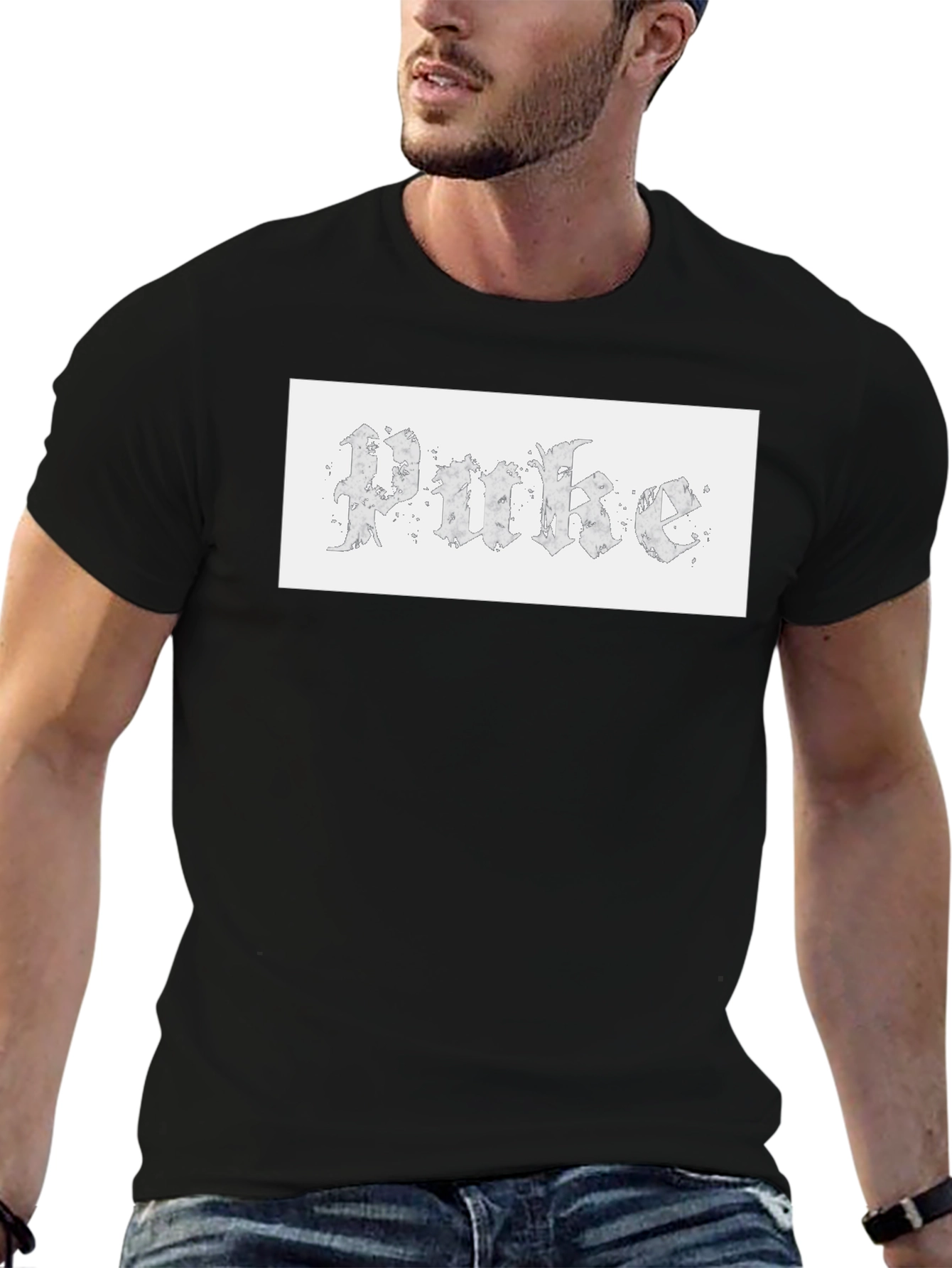 Gothic Text Tee - Unique Design Casual Wear