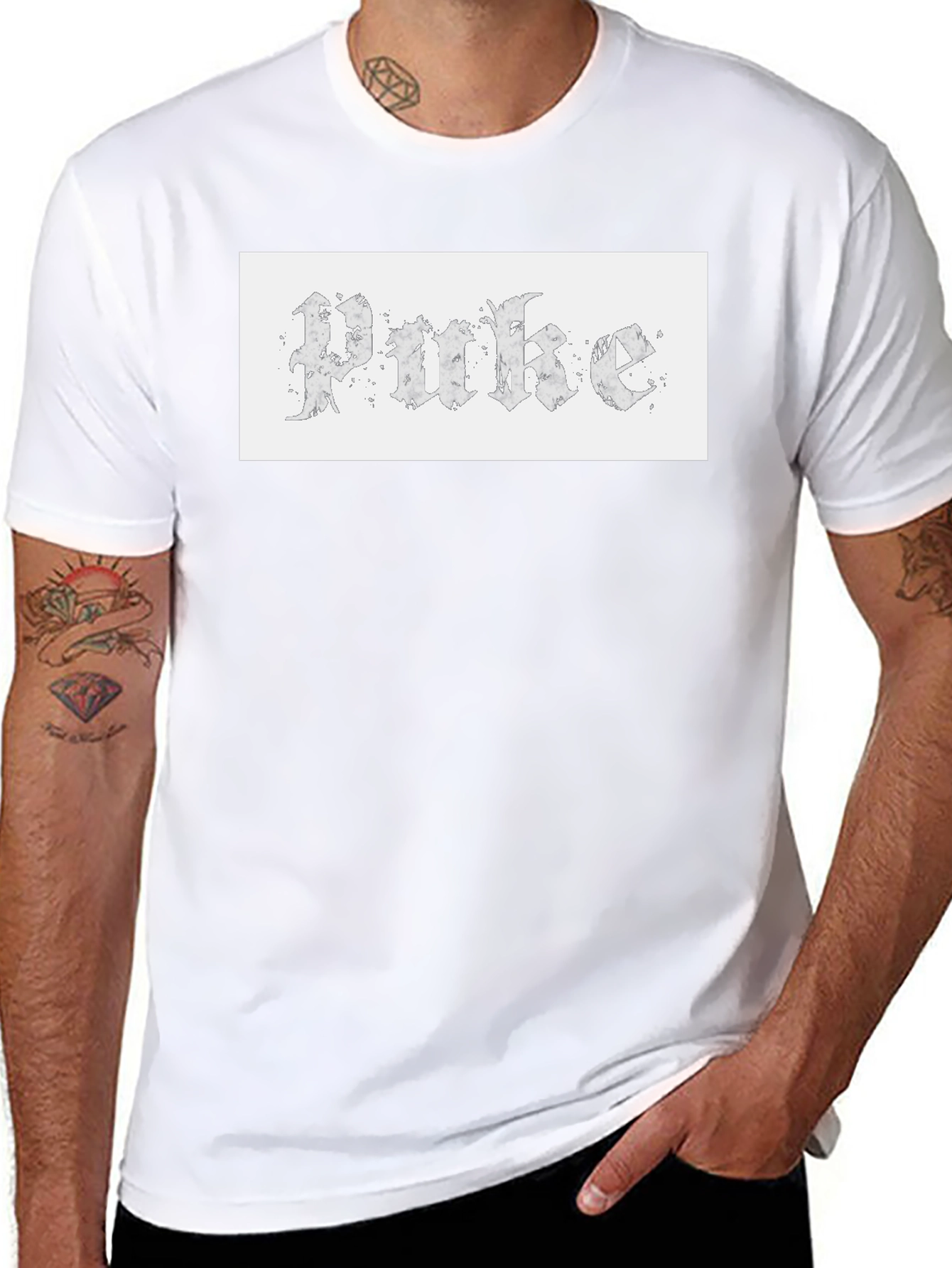 Gothic Text Tee - Unique Design Casual Wear