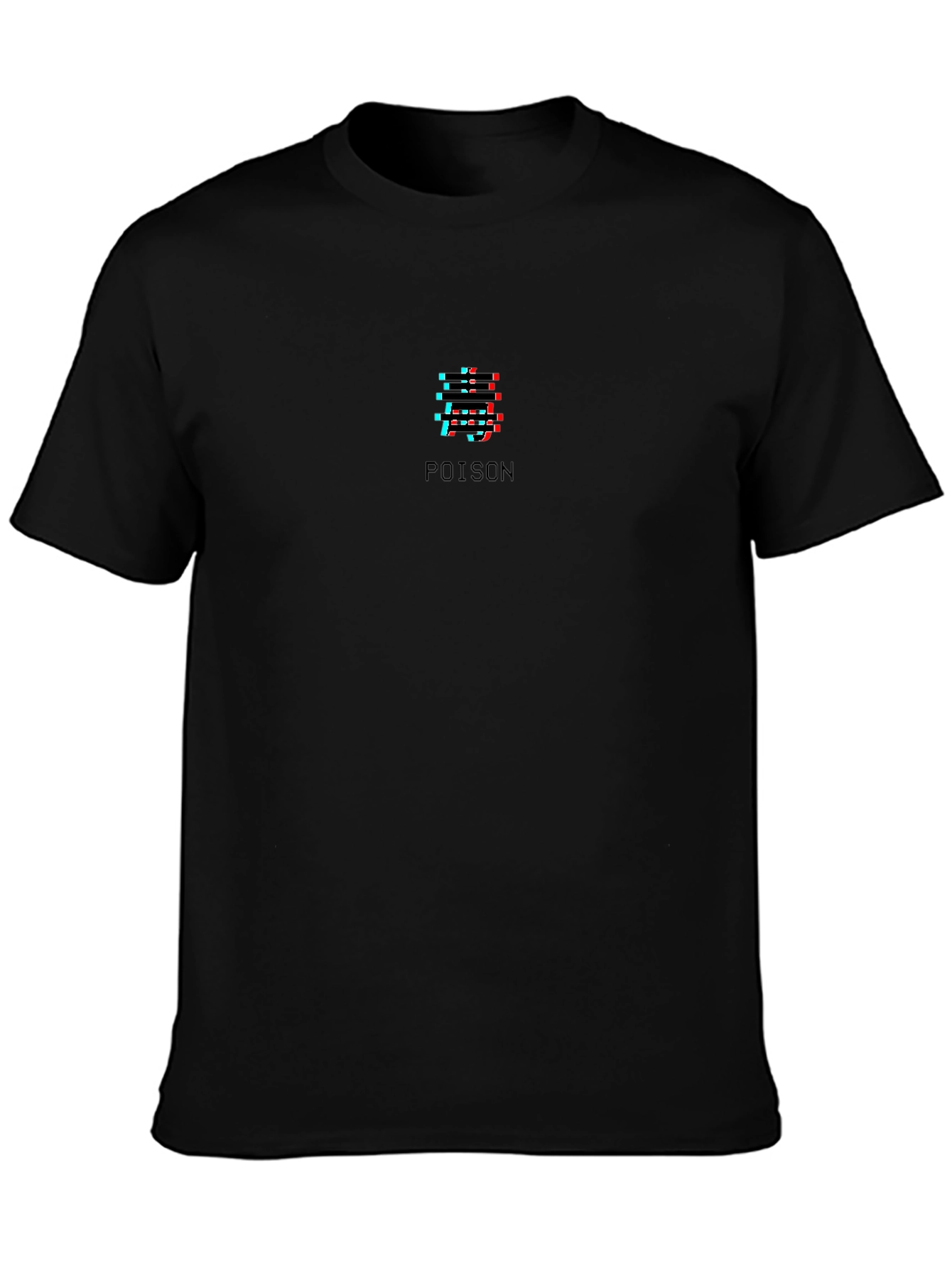 Poison Glitch Graphic Black T-Shirt