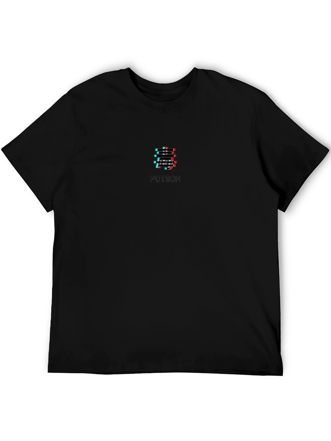 Poison Glitch Graphic Black T-Shirt
