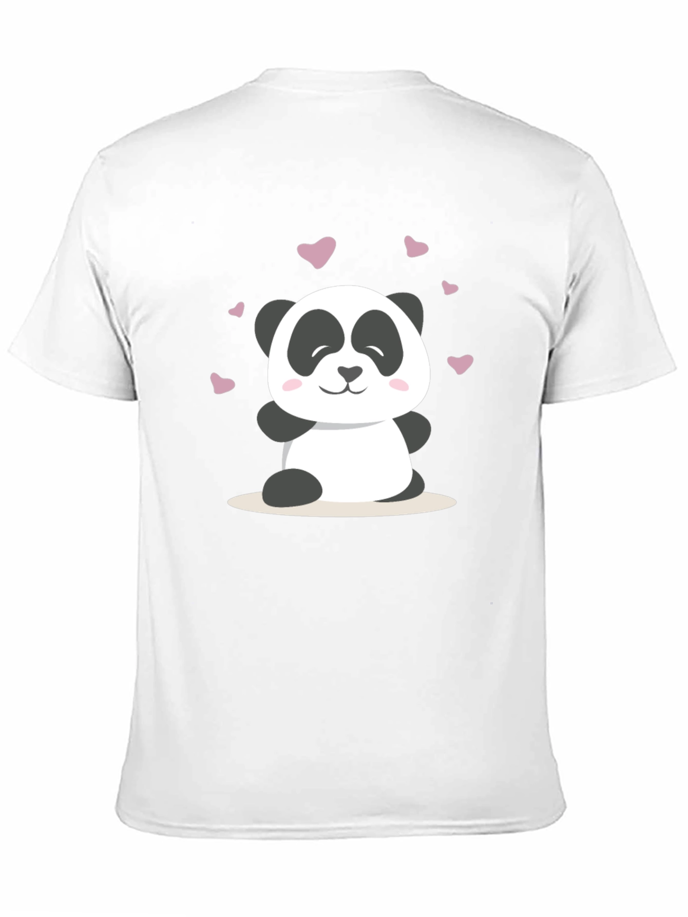 Cute Panda Heart Graphic T-Shirt - Soft Black Tee
