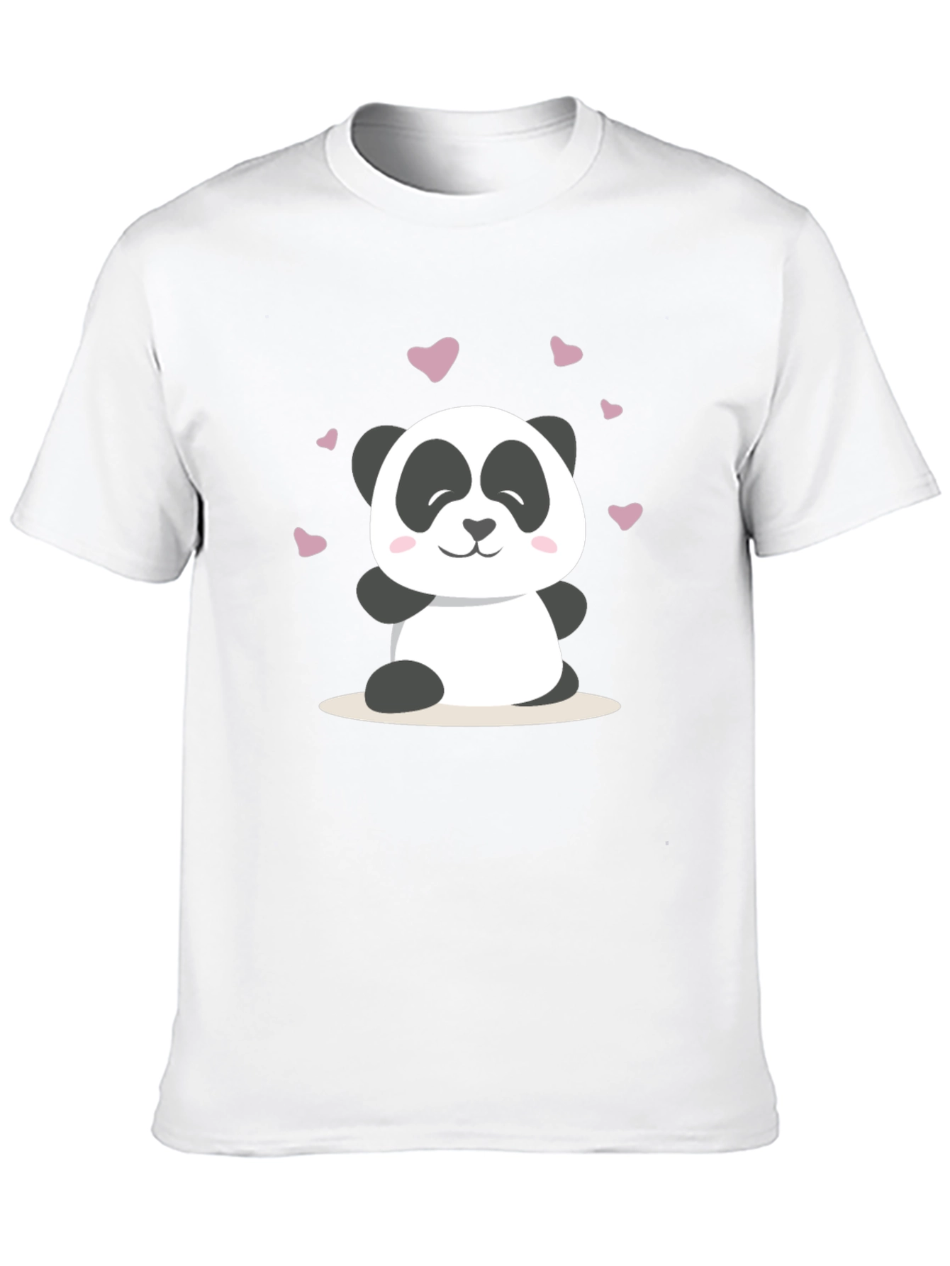 Cute Panda Heart Graphic T-Shirt - Soft Black Tee