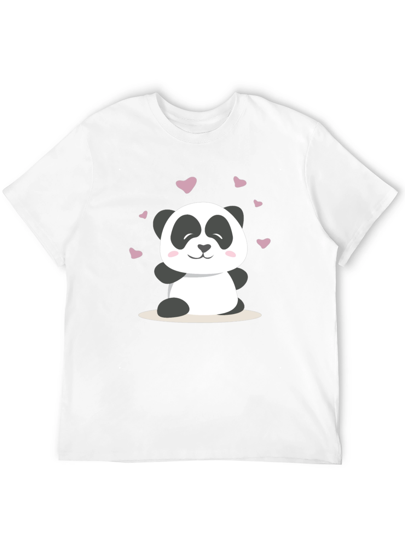Cute Panda Heart Graphic T-Shirt - Soft Black Tee