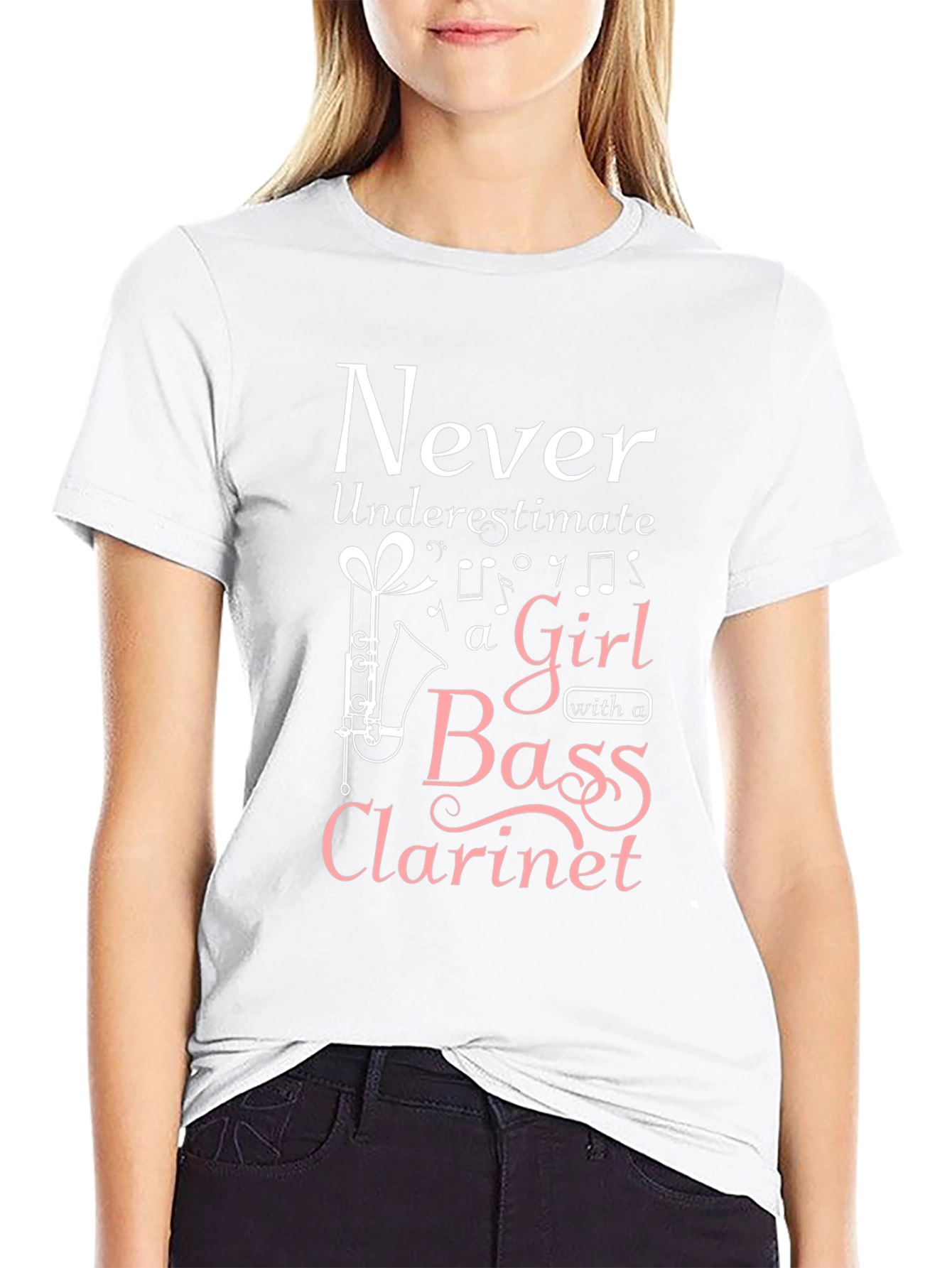 Never Underestimate Bass Clarinet Girl T-Shirt