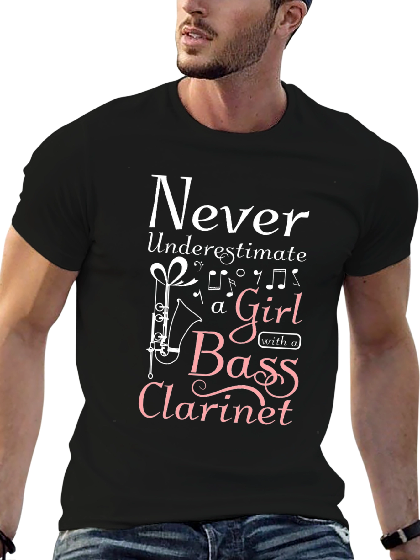 Never Underestimate Bass Clarinet Girl T-Shirt