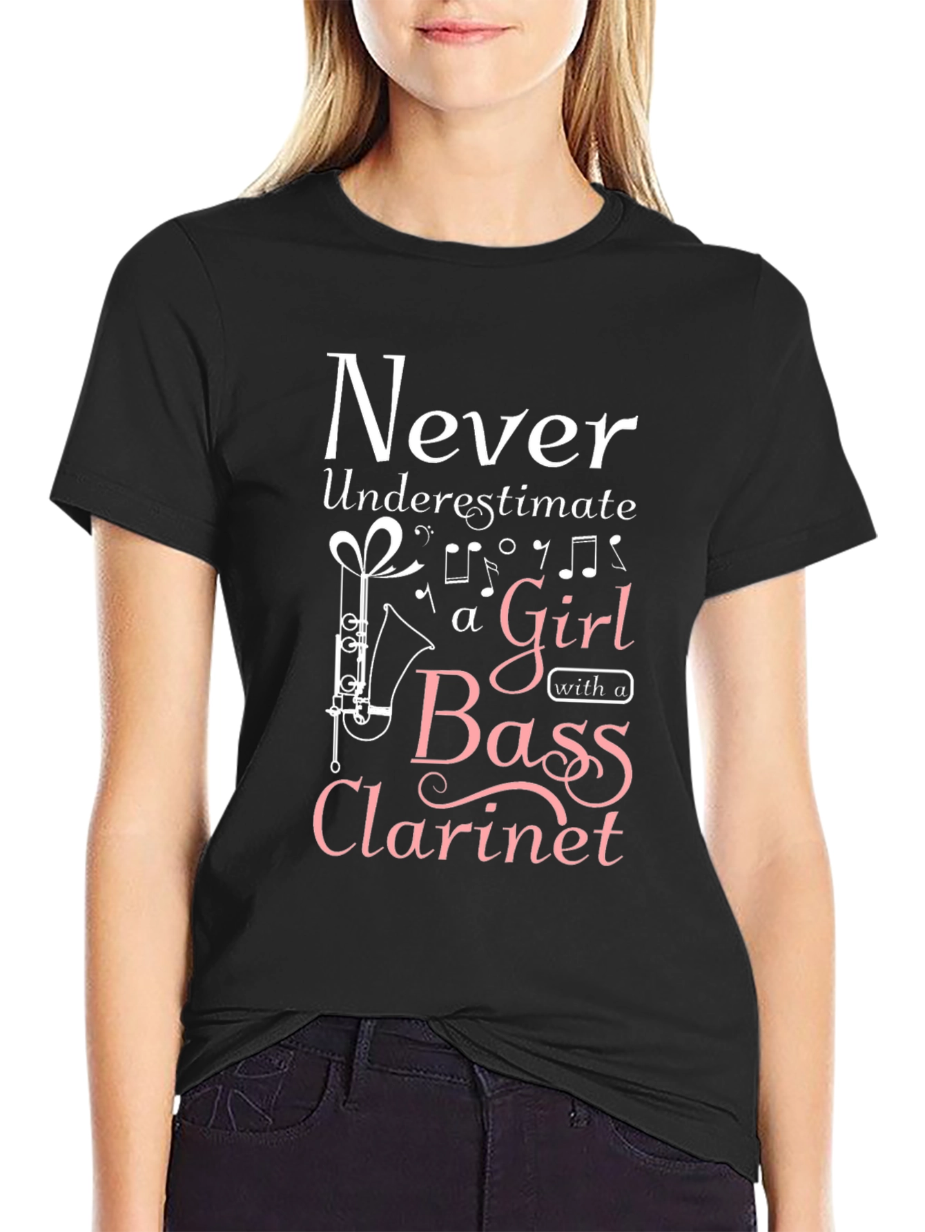 Never Underestimate Bass Clarinet Girl T-Shirt