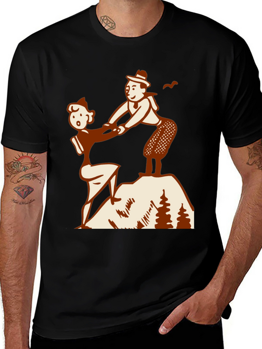 Vintage Hiking Couple Graphic Tee