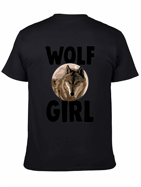 Wolf Girl Graphic Tee - Black Cotton Blend