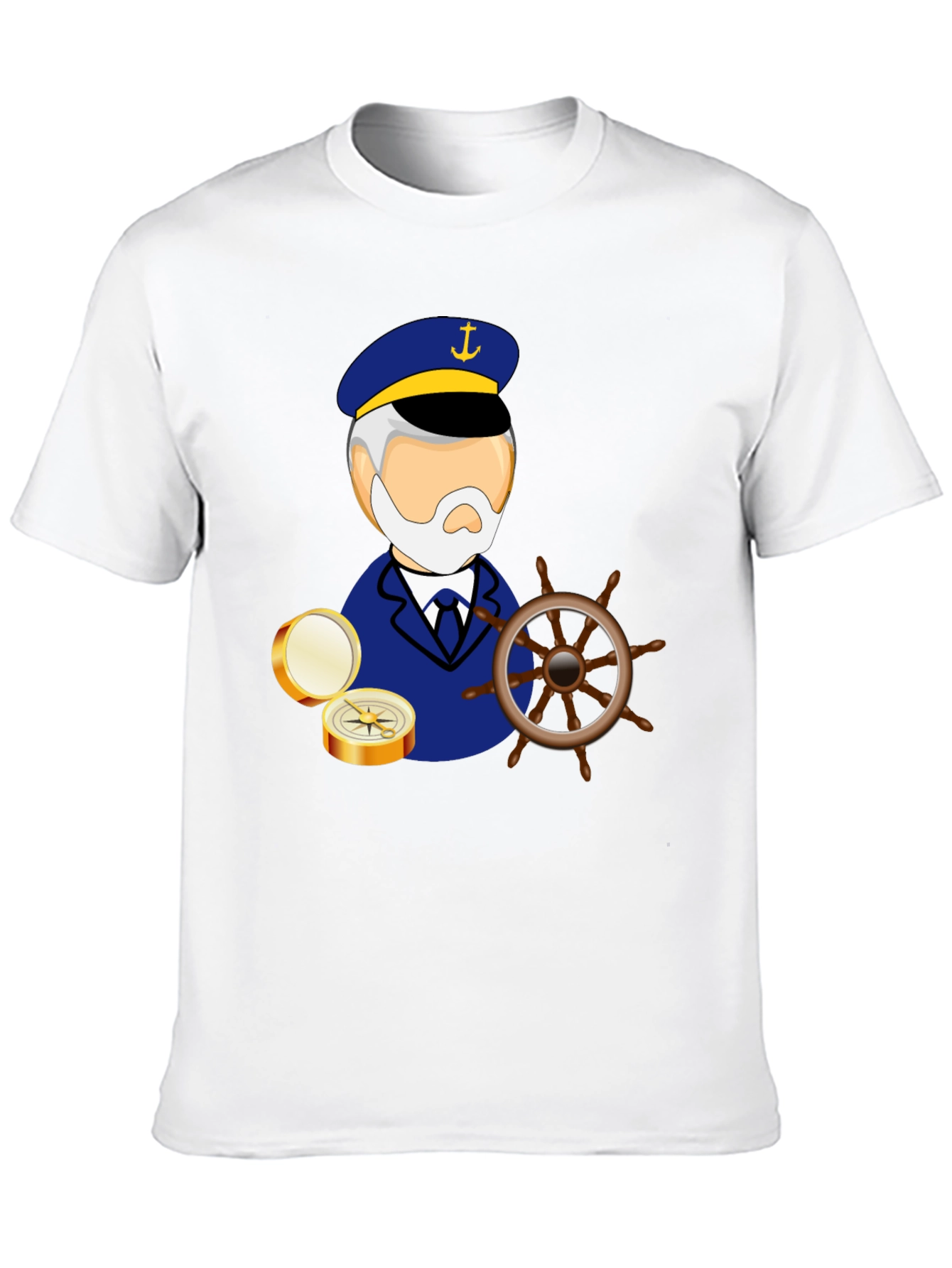 Nautical Captain Graphic Black T-Shirt