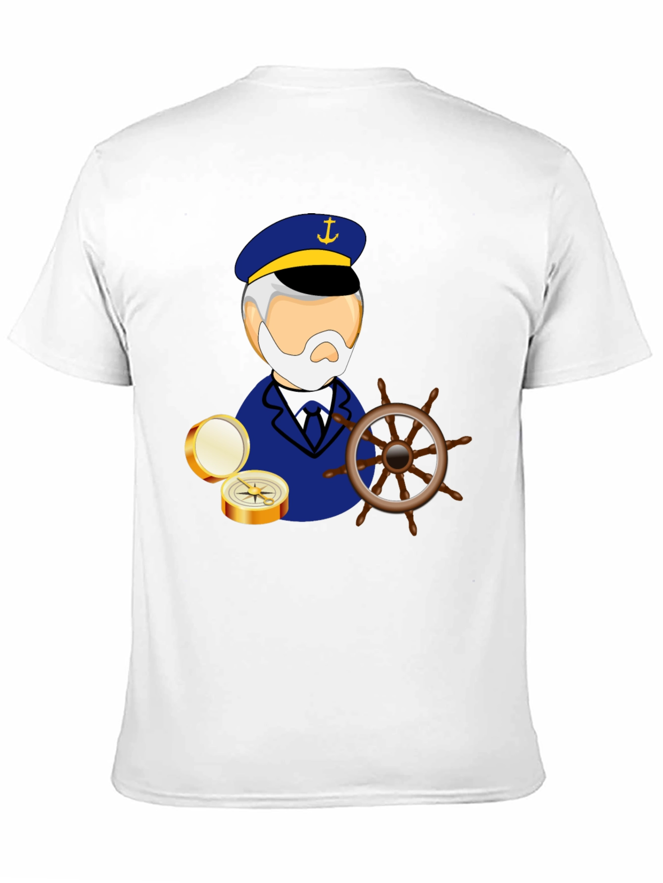 Nautical Captain Graphic Black T-Shirt