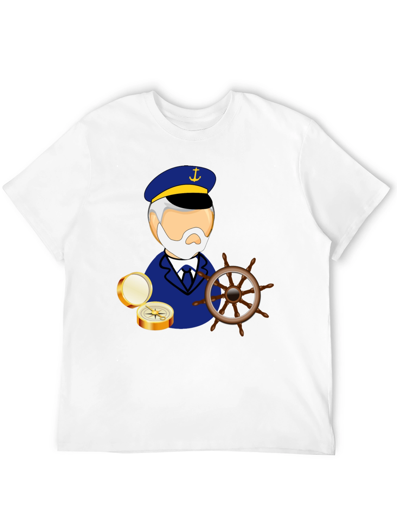 Nautical Captain Graphic Black T-Shirt