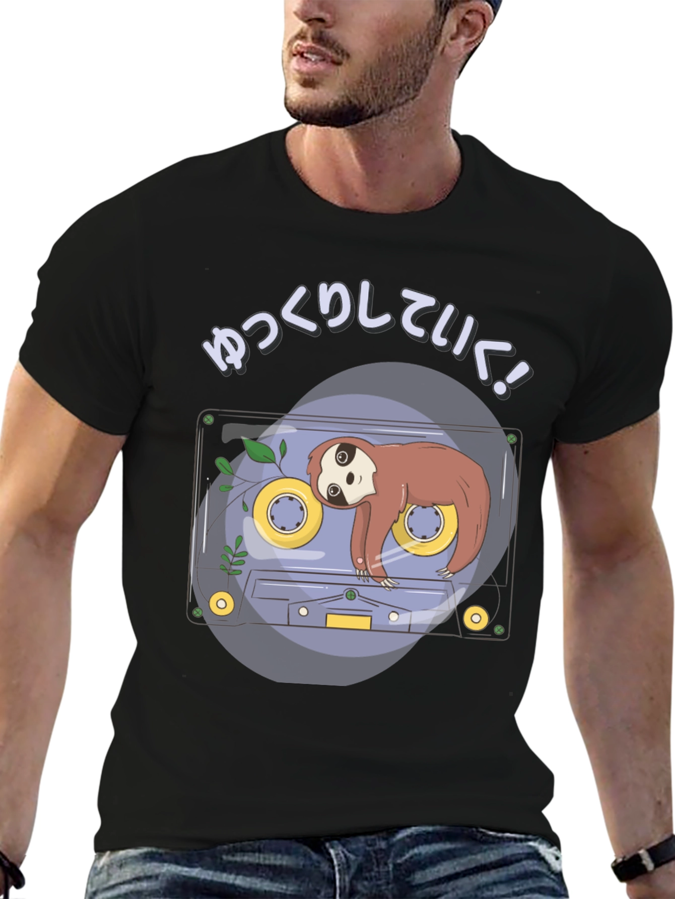 Sloth Tape Cassette T-Shirt - Relaxing Aesthetic