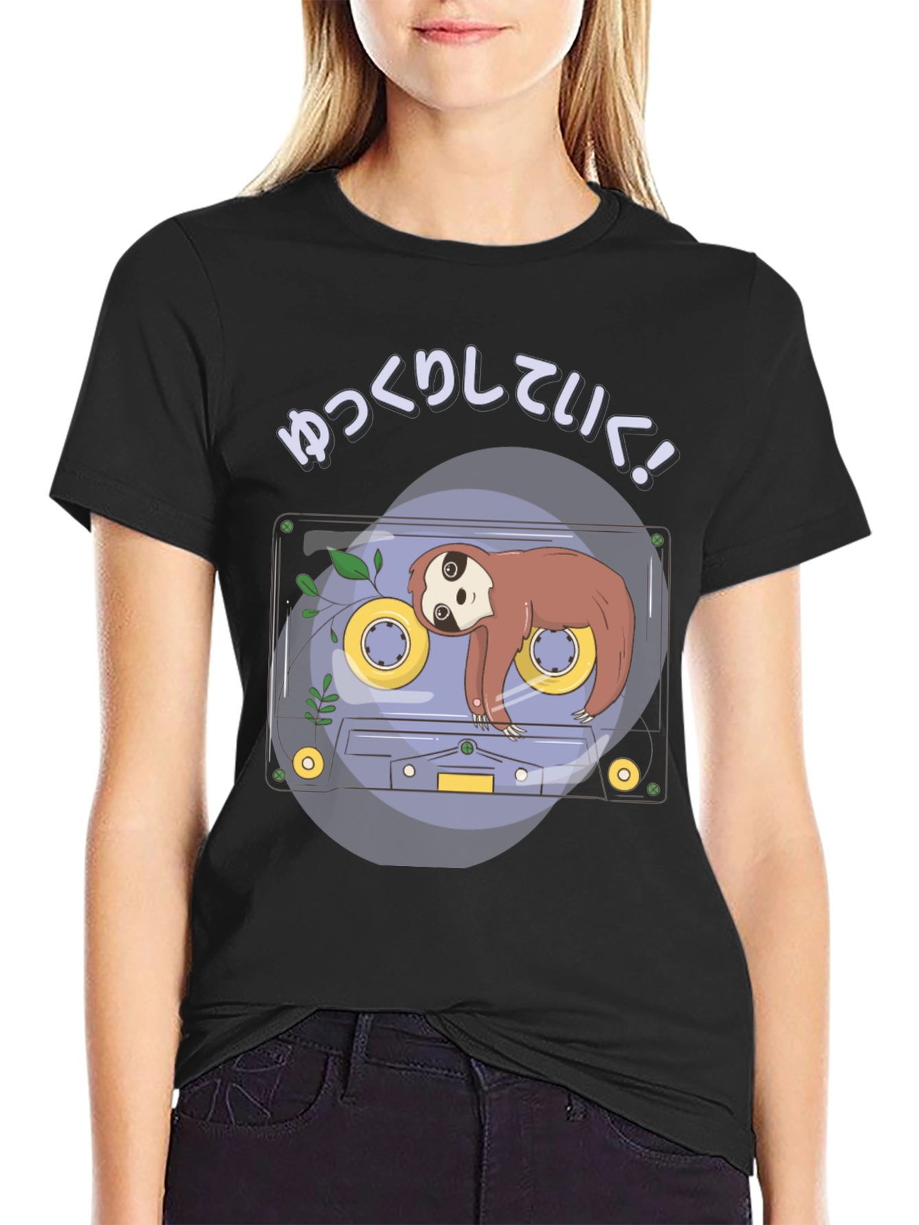 Sloth Tape Cassette T-Shirt - Relaxing Aesthetic
