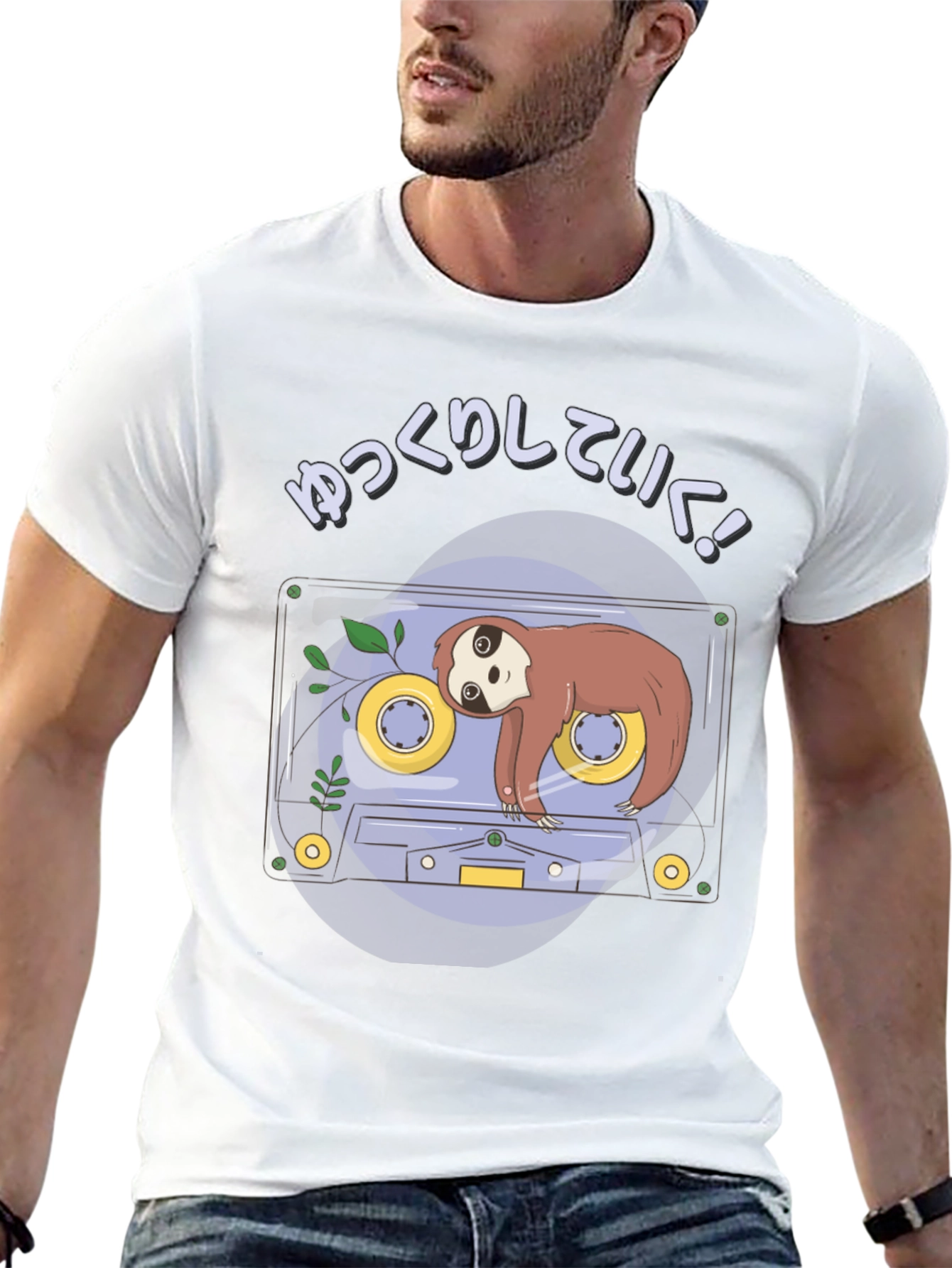 Sloth Tape Cassette T-Shirt - Relaxing Aesthetic