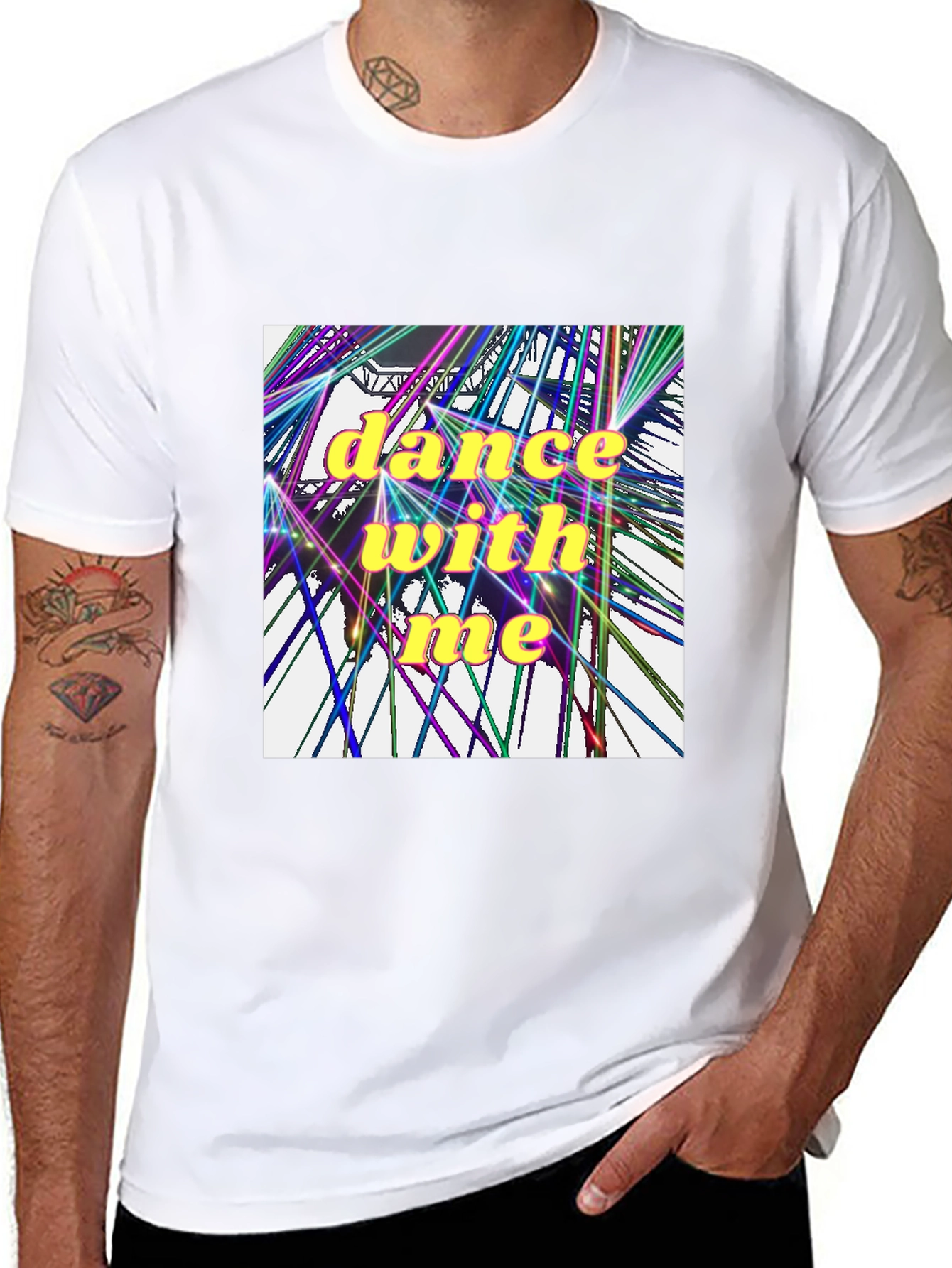 Dance With Me Graphic Tee - Black Cotton T-Shirt