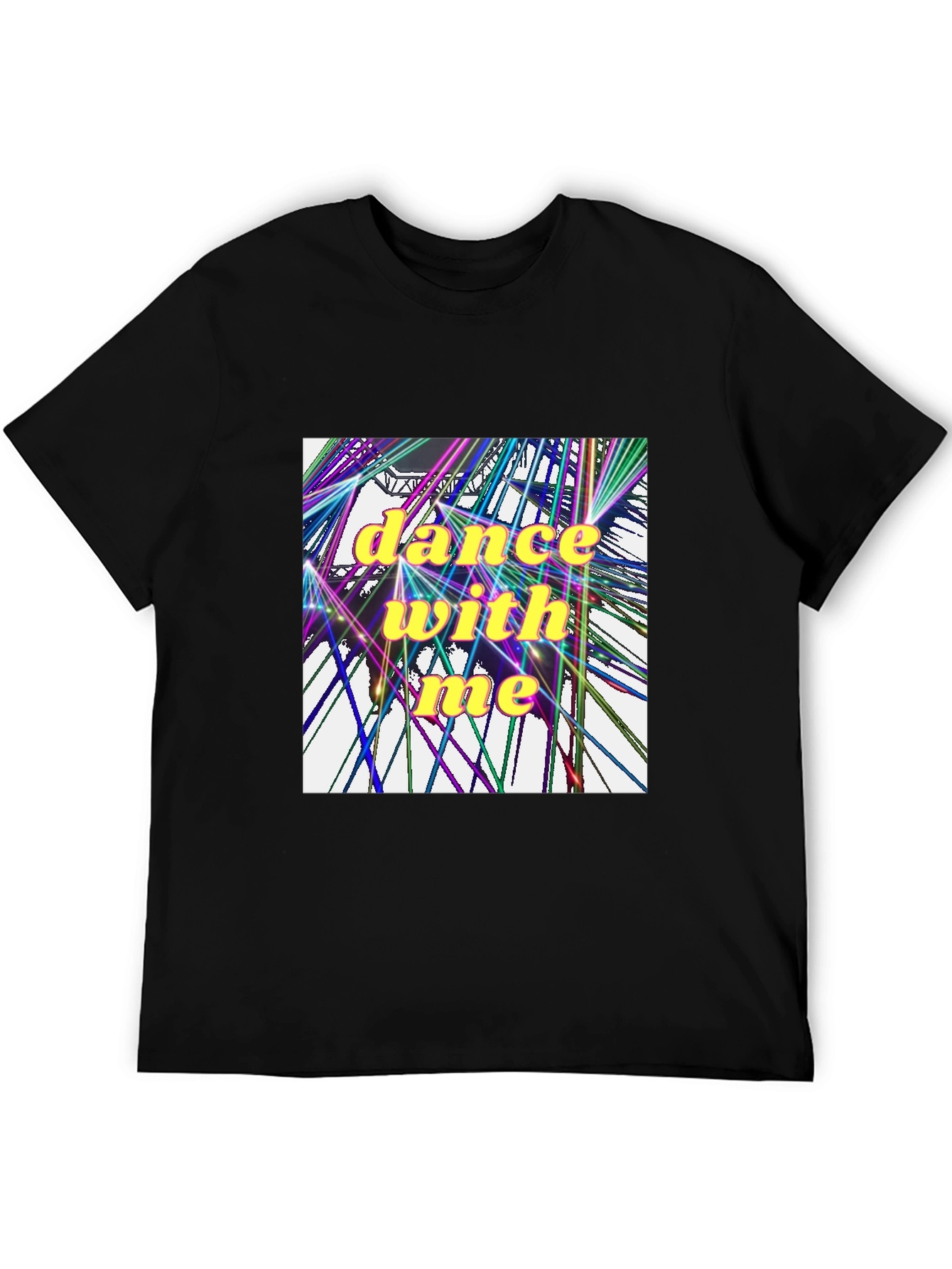 Dance With Me Graphic Tee - Black Cotton T-Shirt