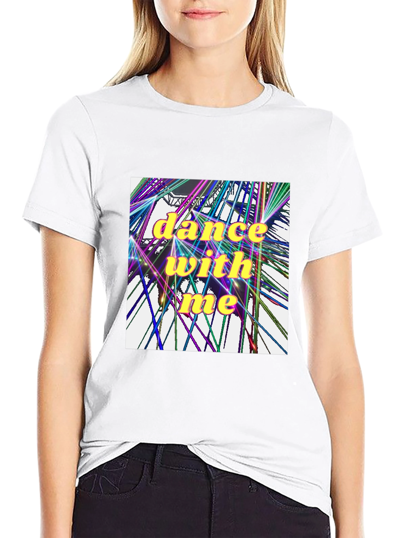 Dance With Me Graphic Tee - Black Cotton T-Shirt