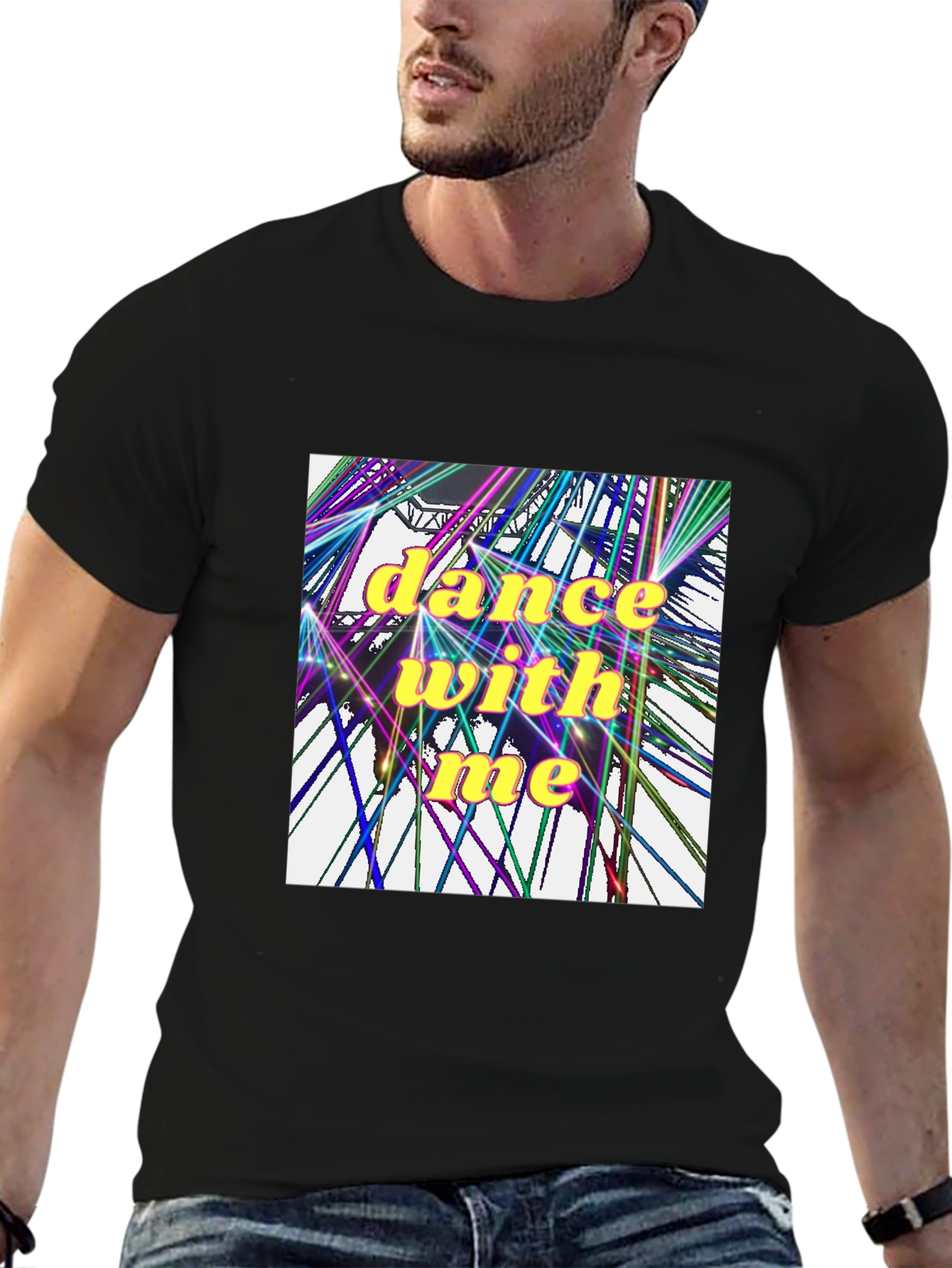 Dance With Me Graphic Tee - Black Cotton T-Shirt