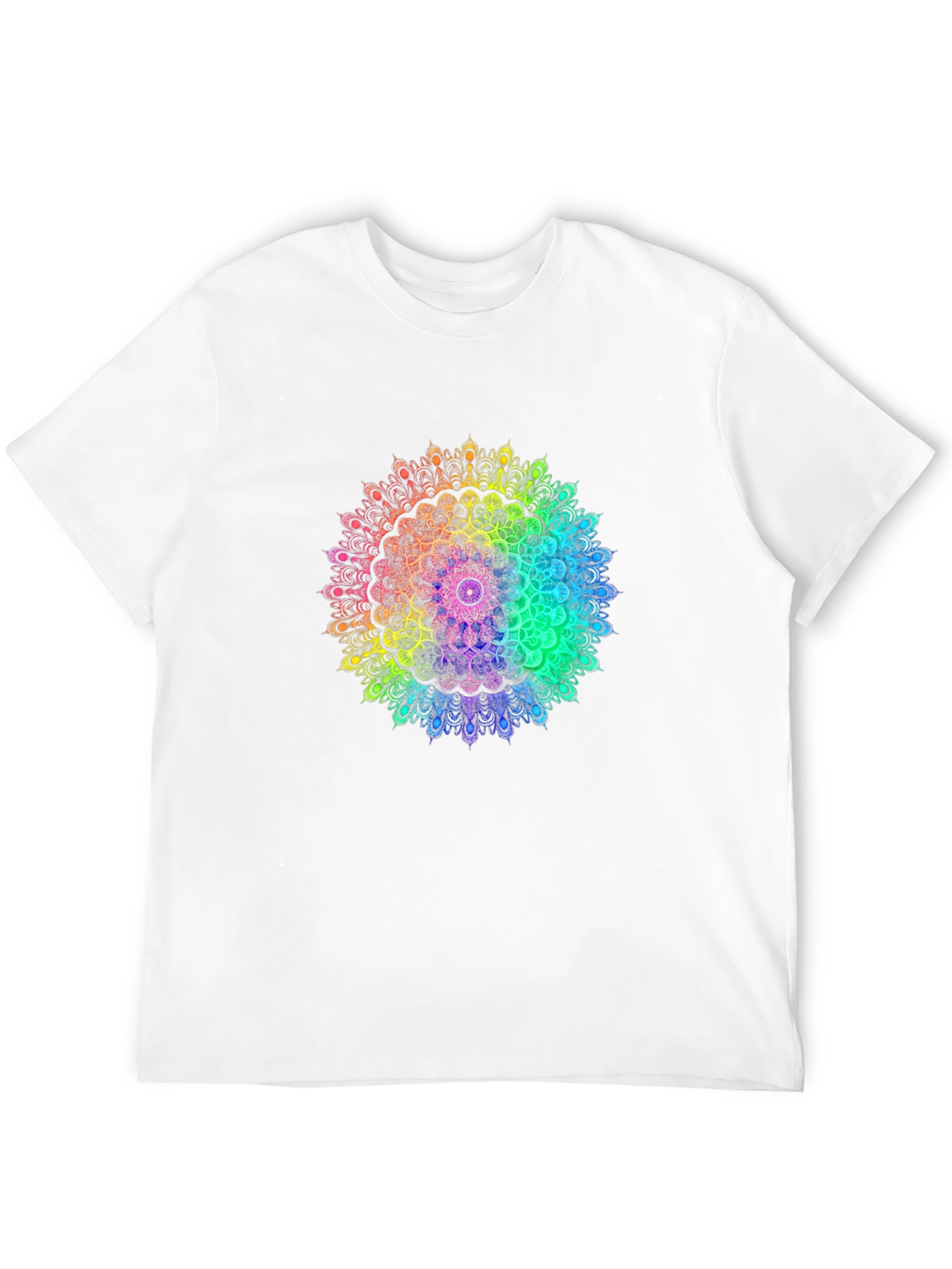 Rainbow Mandala Graphic Black T-Shirt