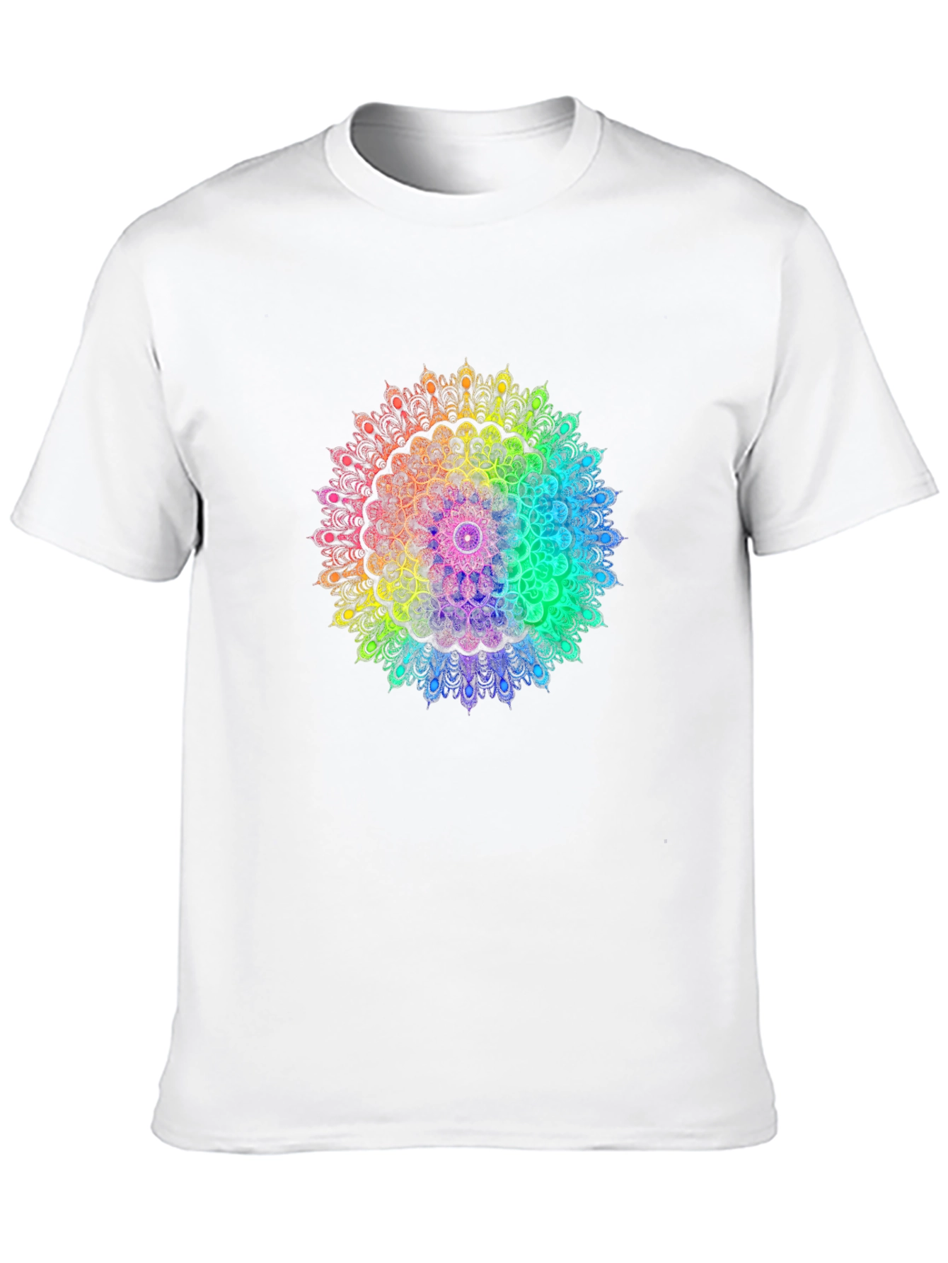 Rainbow Mandala Graphic Black T-Shirt