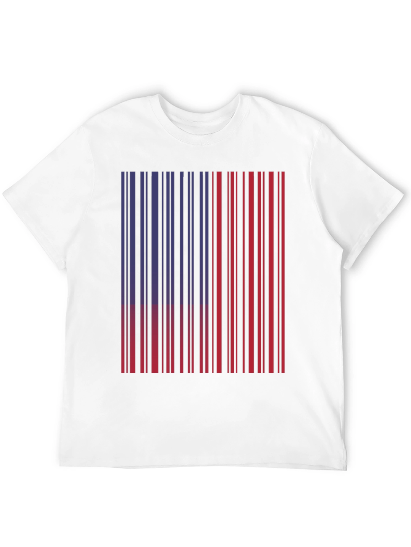 Red & Blue Barcode Graphic T-Shirt