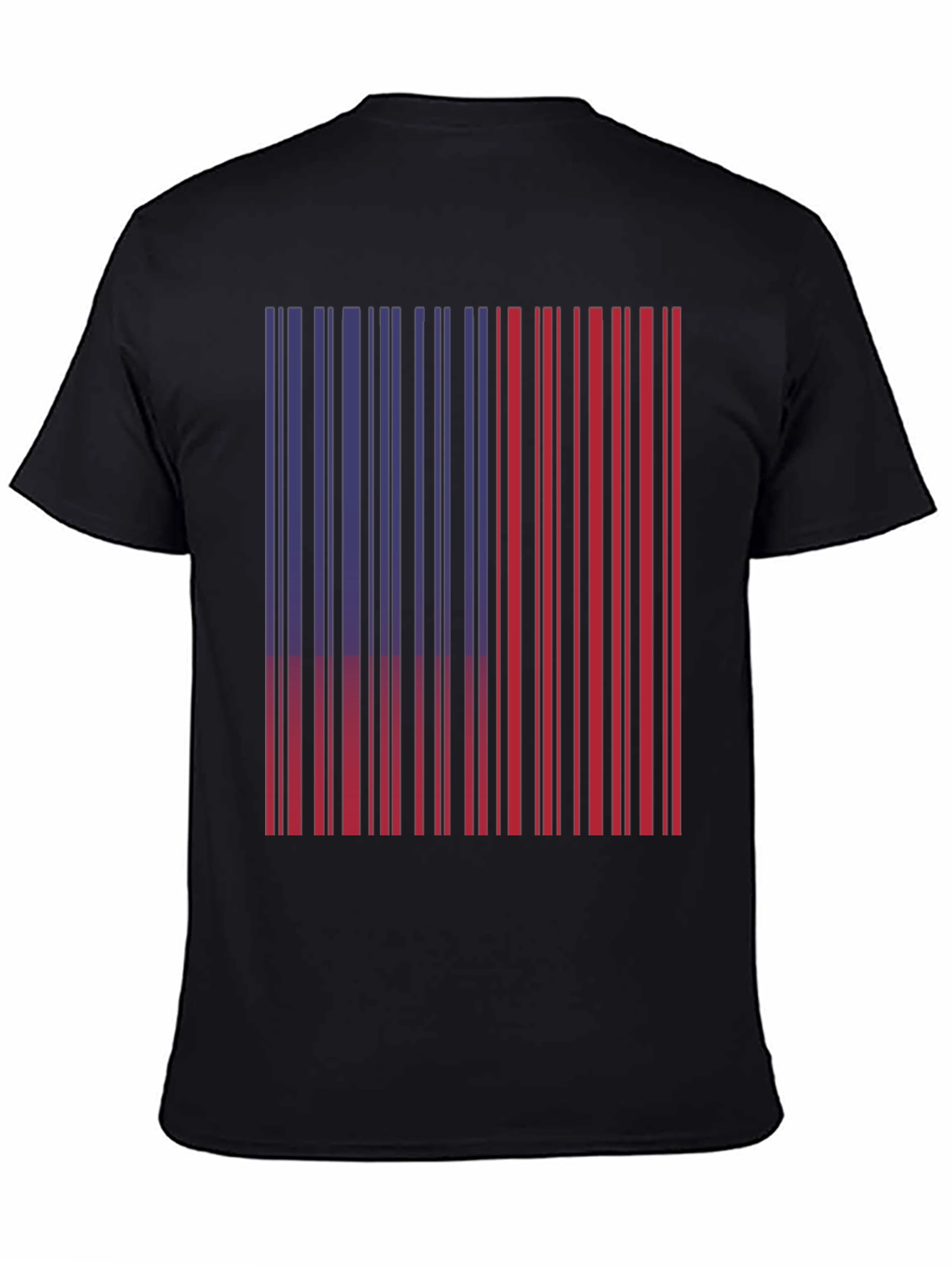 Red & Blue Barcode Graphic T-Shirt