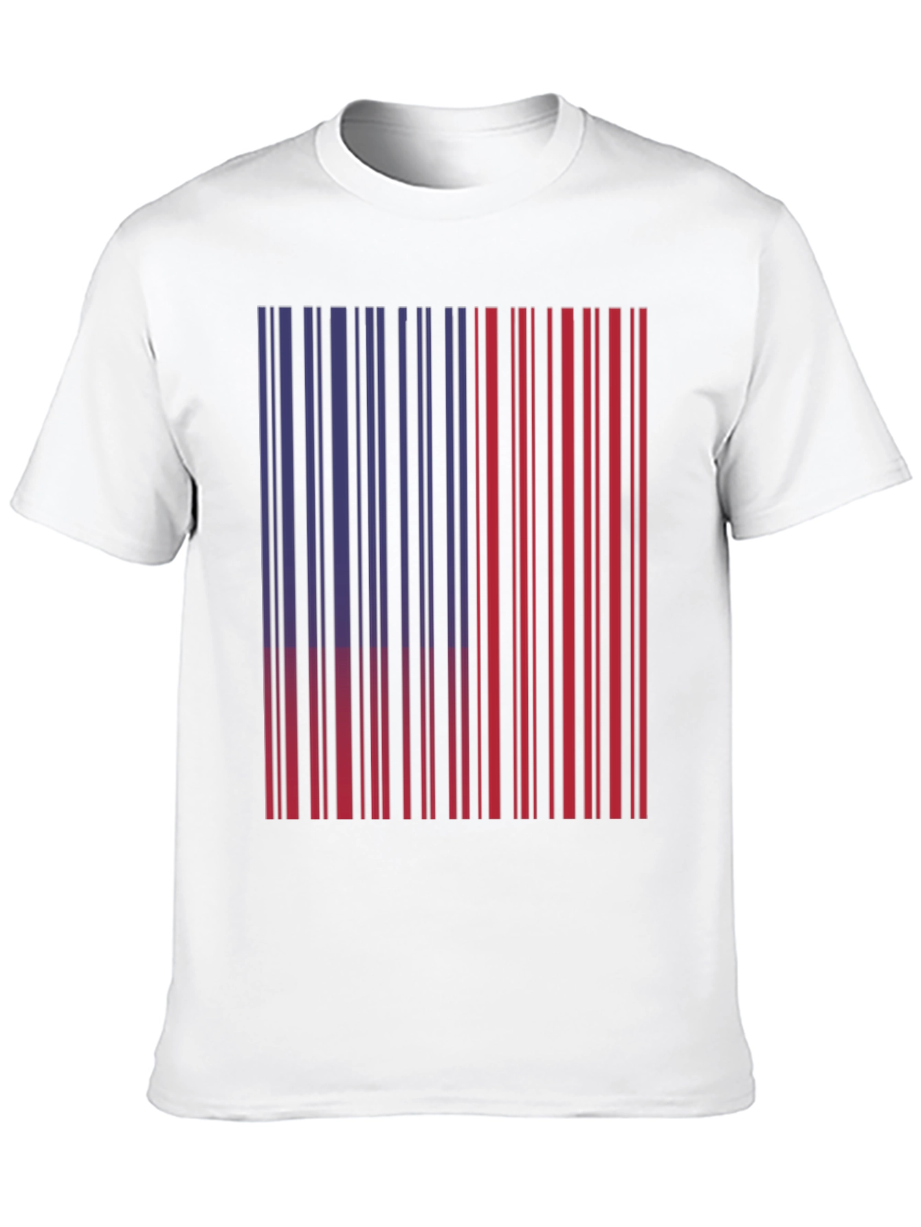 Red & Blue Barcode Graphic T-Shirt