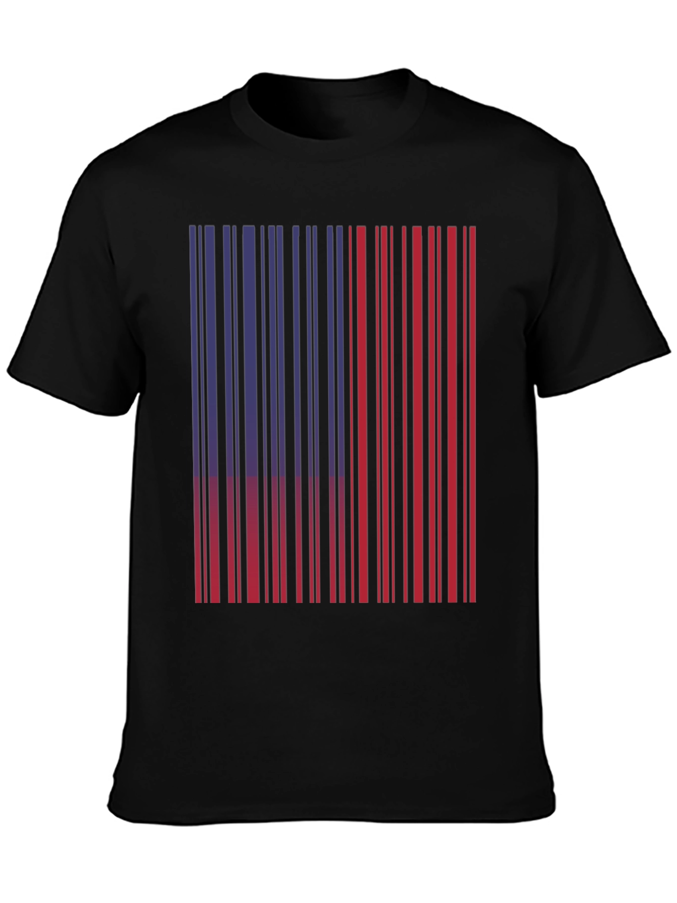 Red & Blue Barcode Graphic T-Shirt