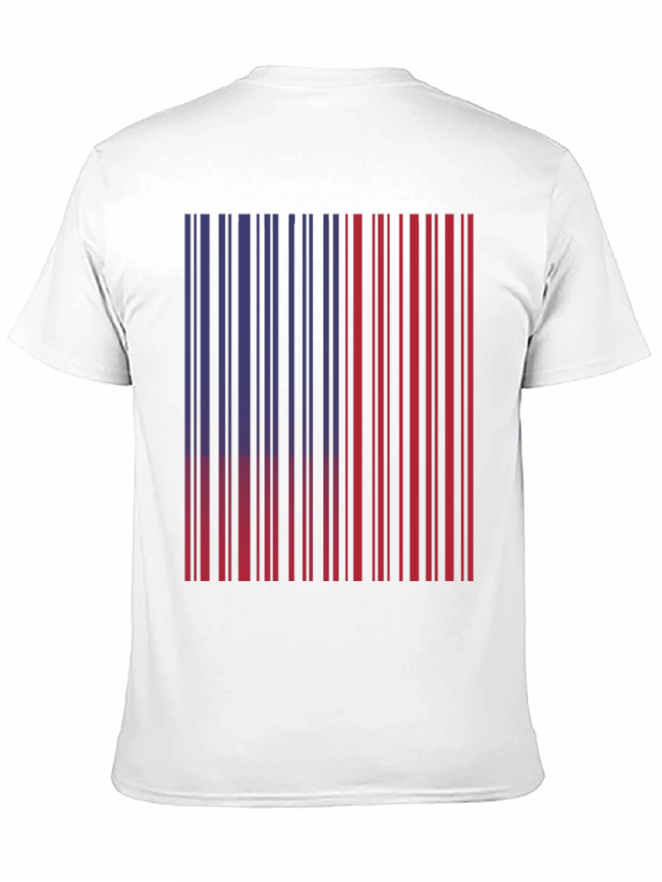 Red & Blue Barcode Graphic T-Shirt