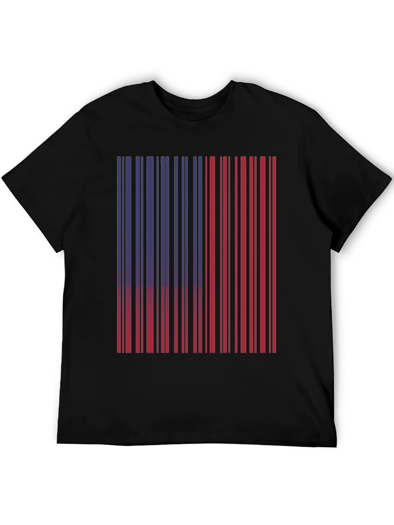 Red & Blue Barcode Graphic T-Shirt