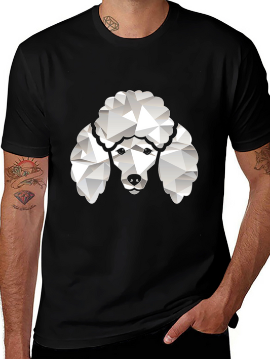 Poodle Graphic Tee - Black Crew Neck T-Shirt