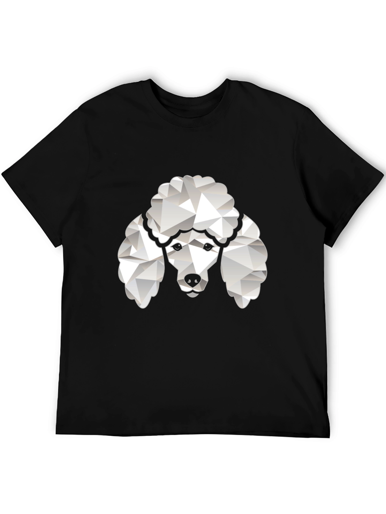 Poodle Graphic Tee - Black Crew Neck T-Shirt