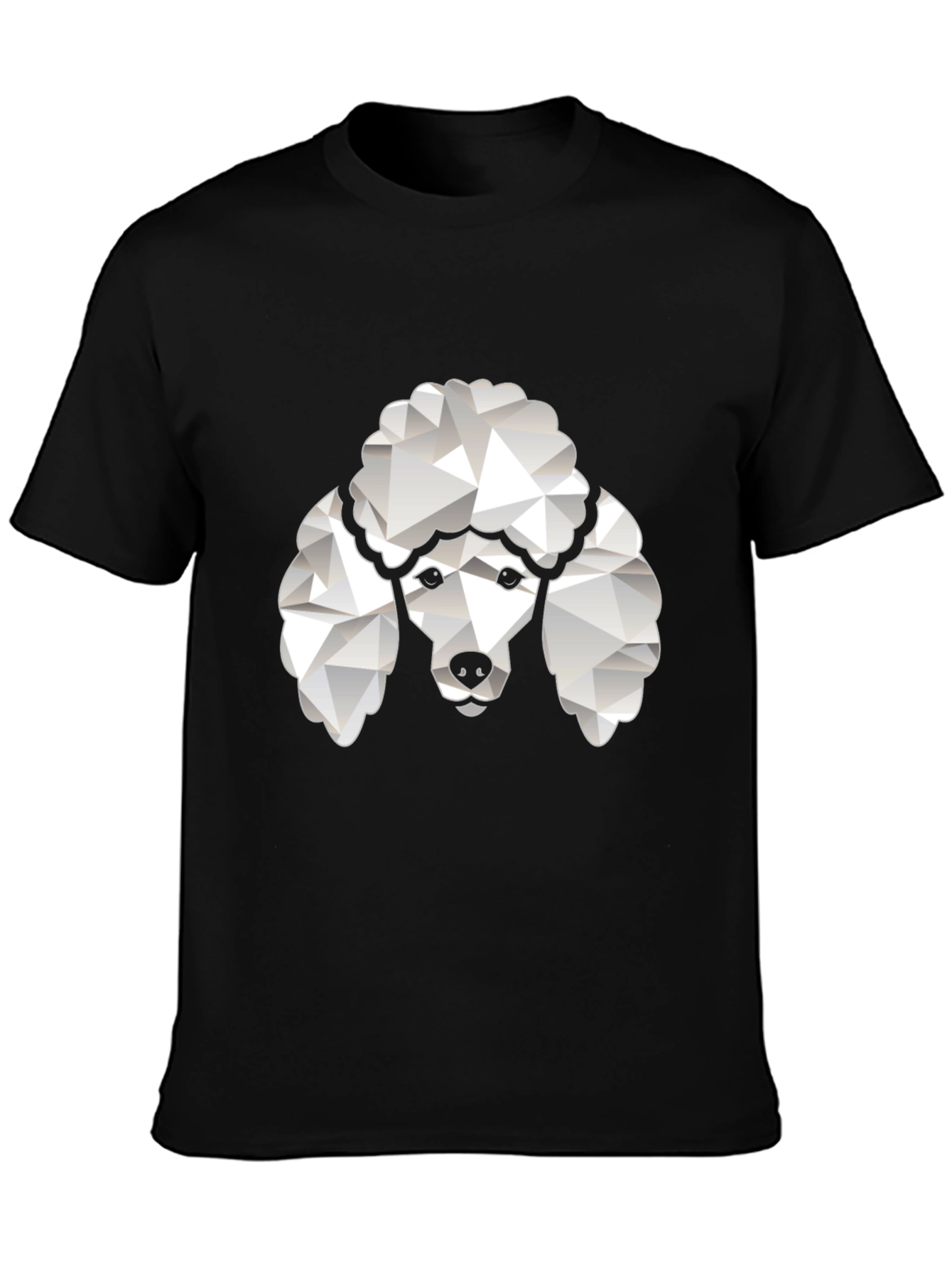Poodle Graphic Tee - Black Crew Neck T-Shirt