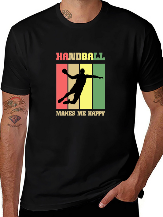 Handball Makes Me Happy T-Shirt | Sporty Graphic Tee