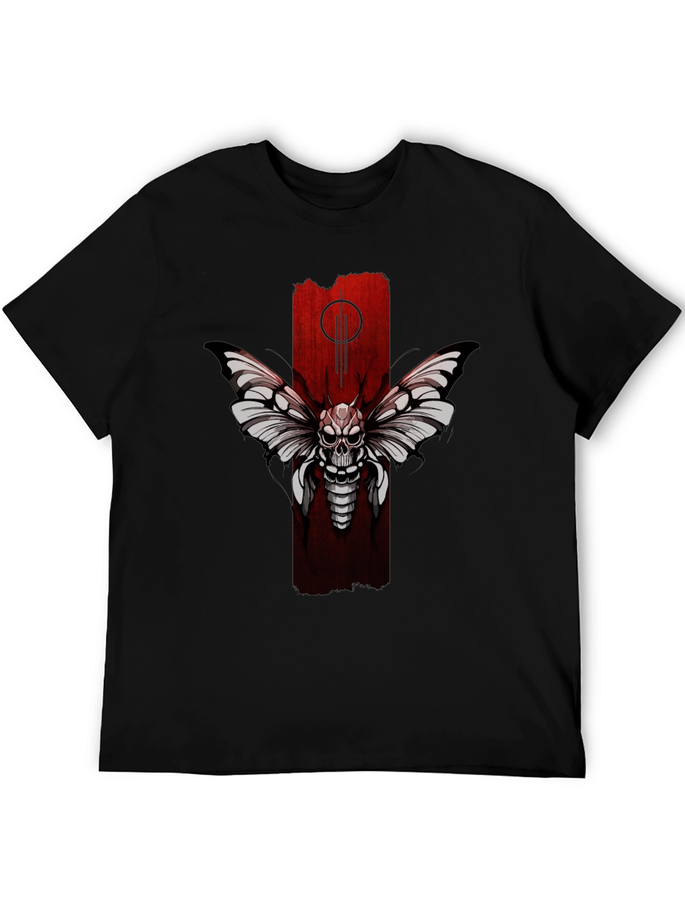 Skull Moth Graphic Tee - Black