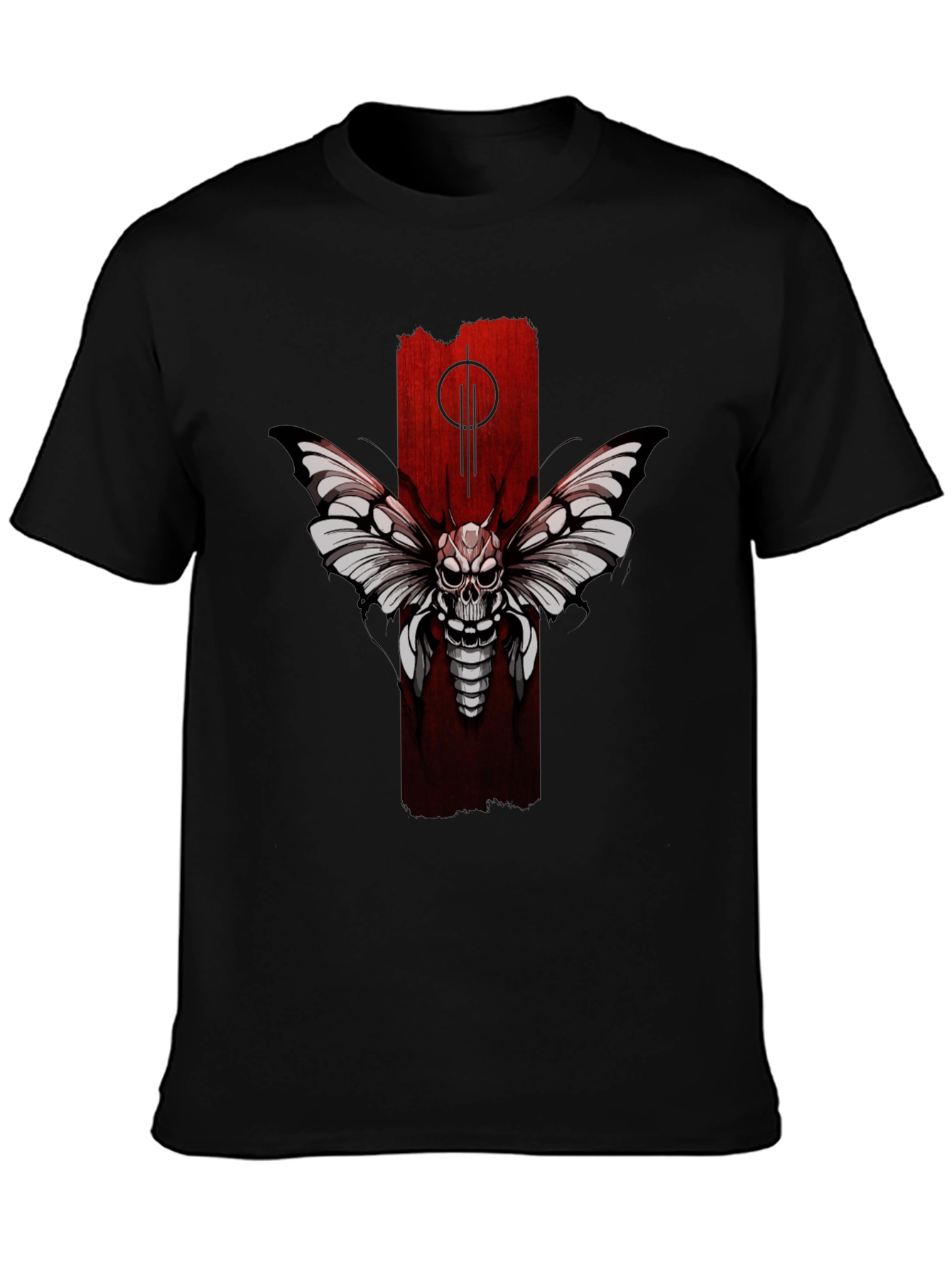 Skull Moth Graphic Tee - Black