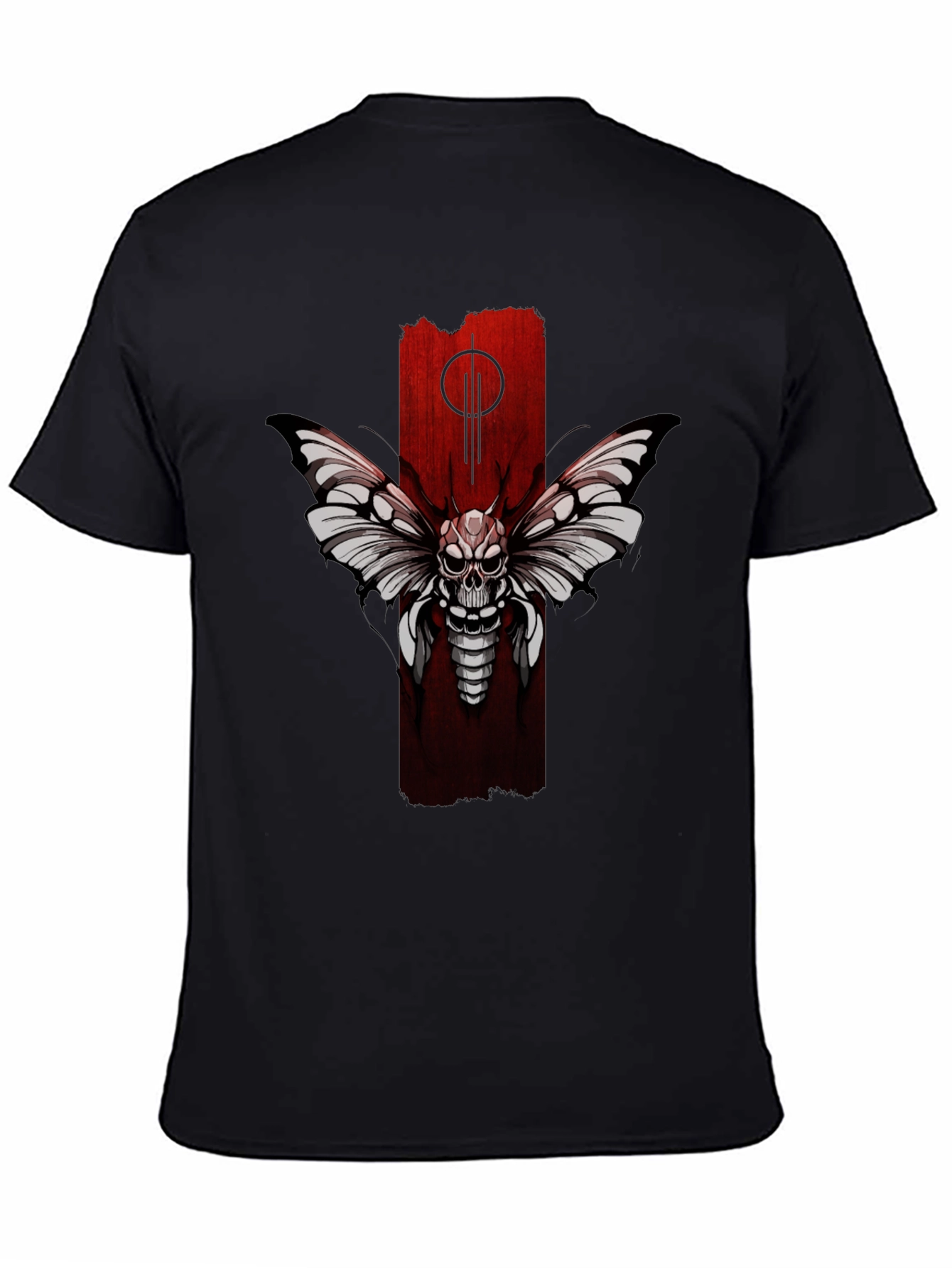 Skull Moth Graphic Tee - Black