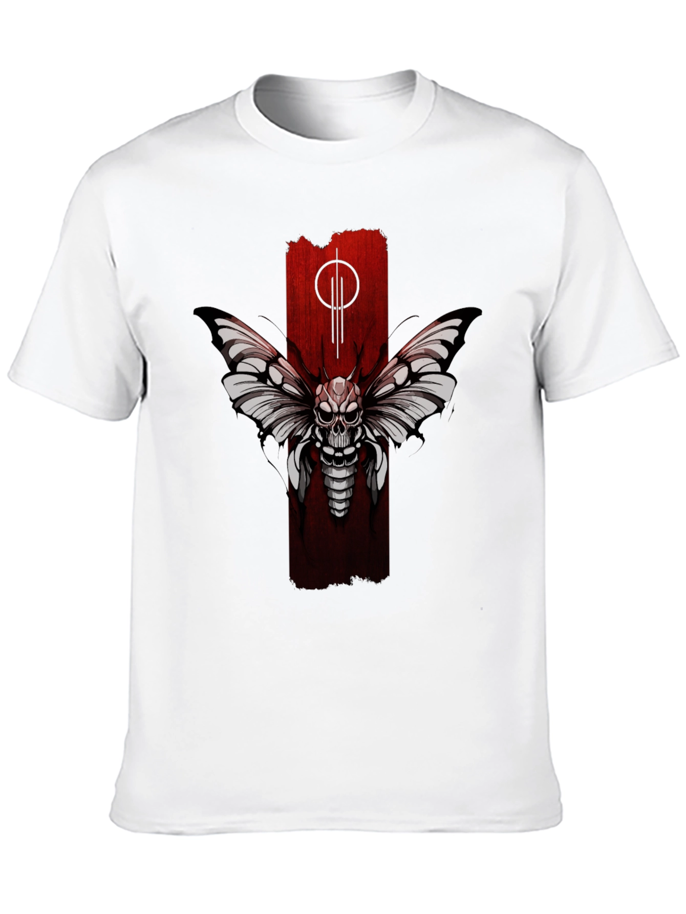 Skull Moth Graphic Tee - Black