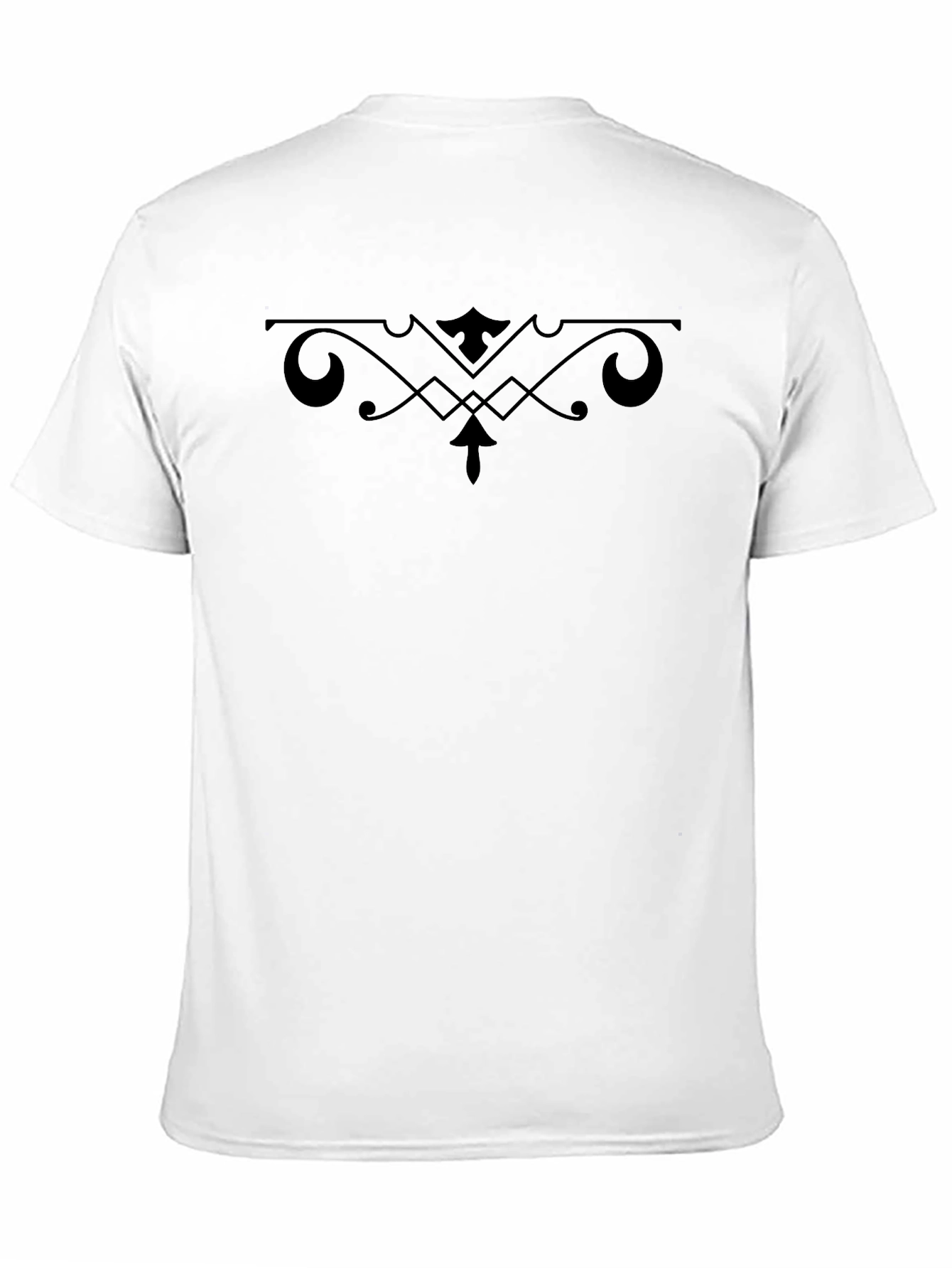 Elegant Black Tee with Ornamental Design