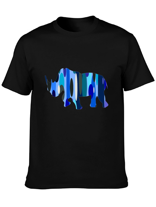 Abstract Rhino Graphic Tee - Mens Black T-Shirt