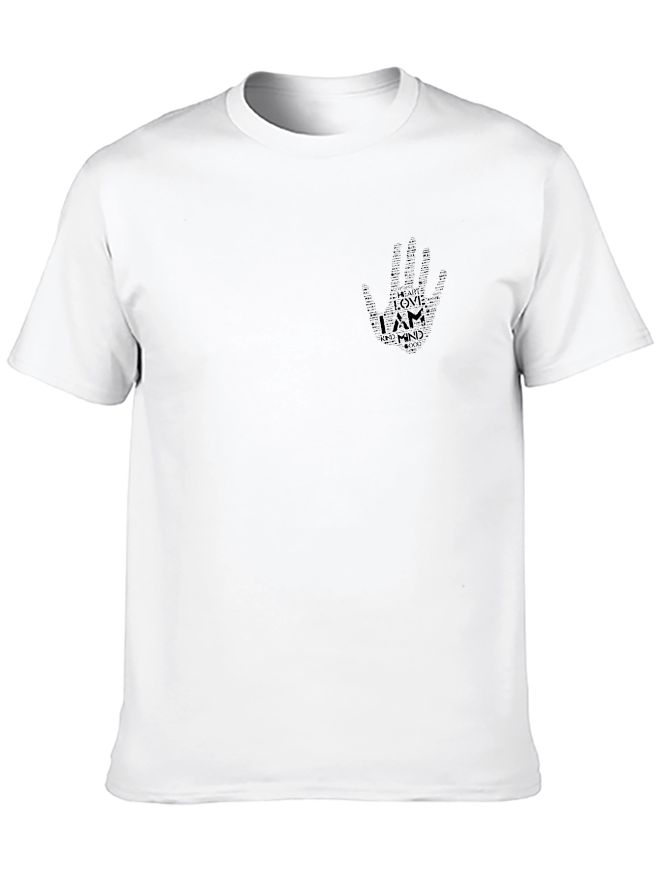 Word Art Hand Graphic Black T-Shirt