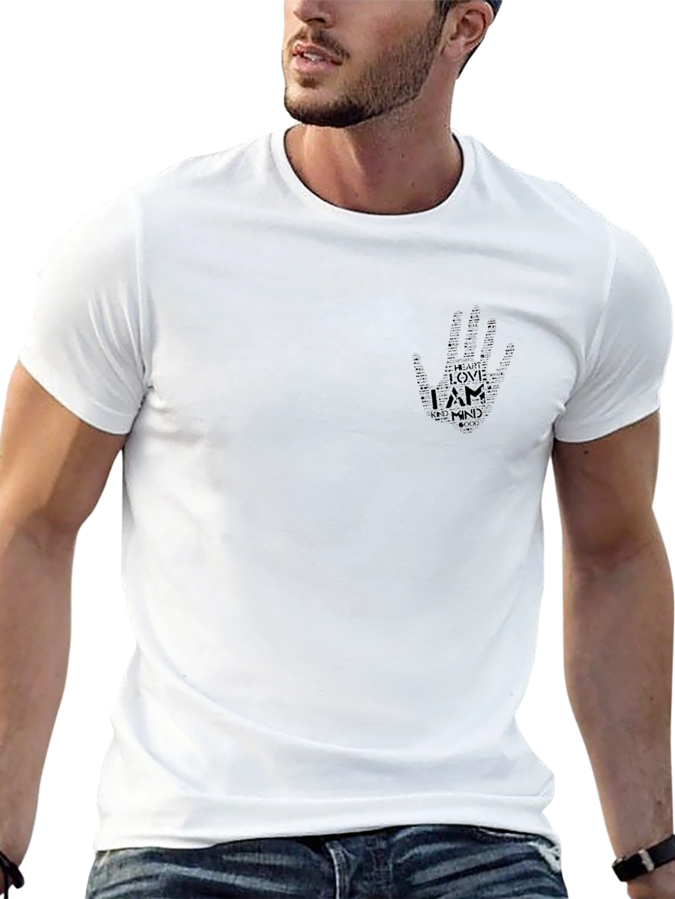 Word Art Hand Graphic Black T-Shirt