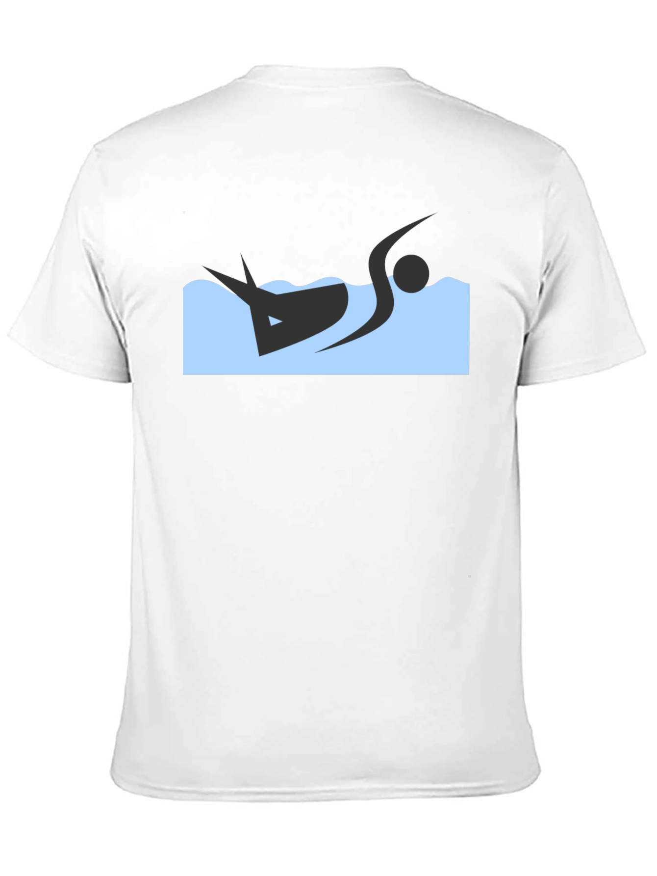 Black T-Shirt with Swimmer Design