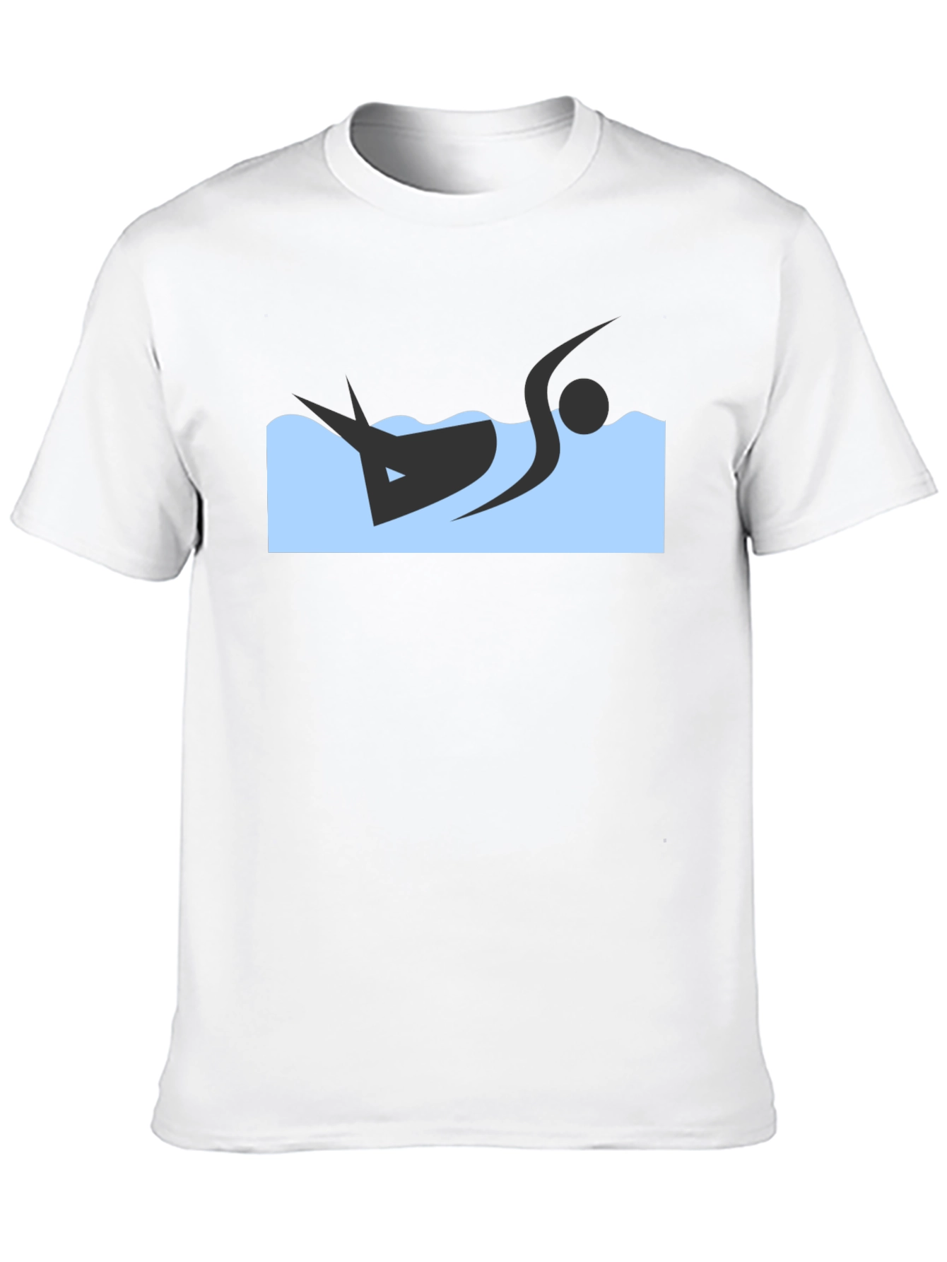 Black T-Shirt with Swimmer Design