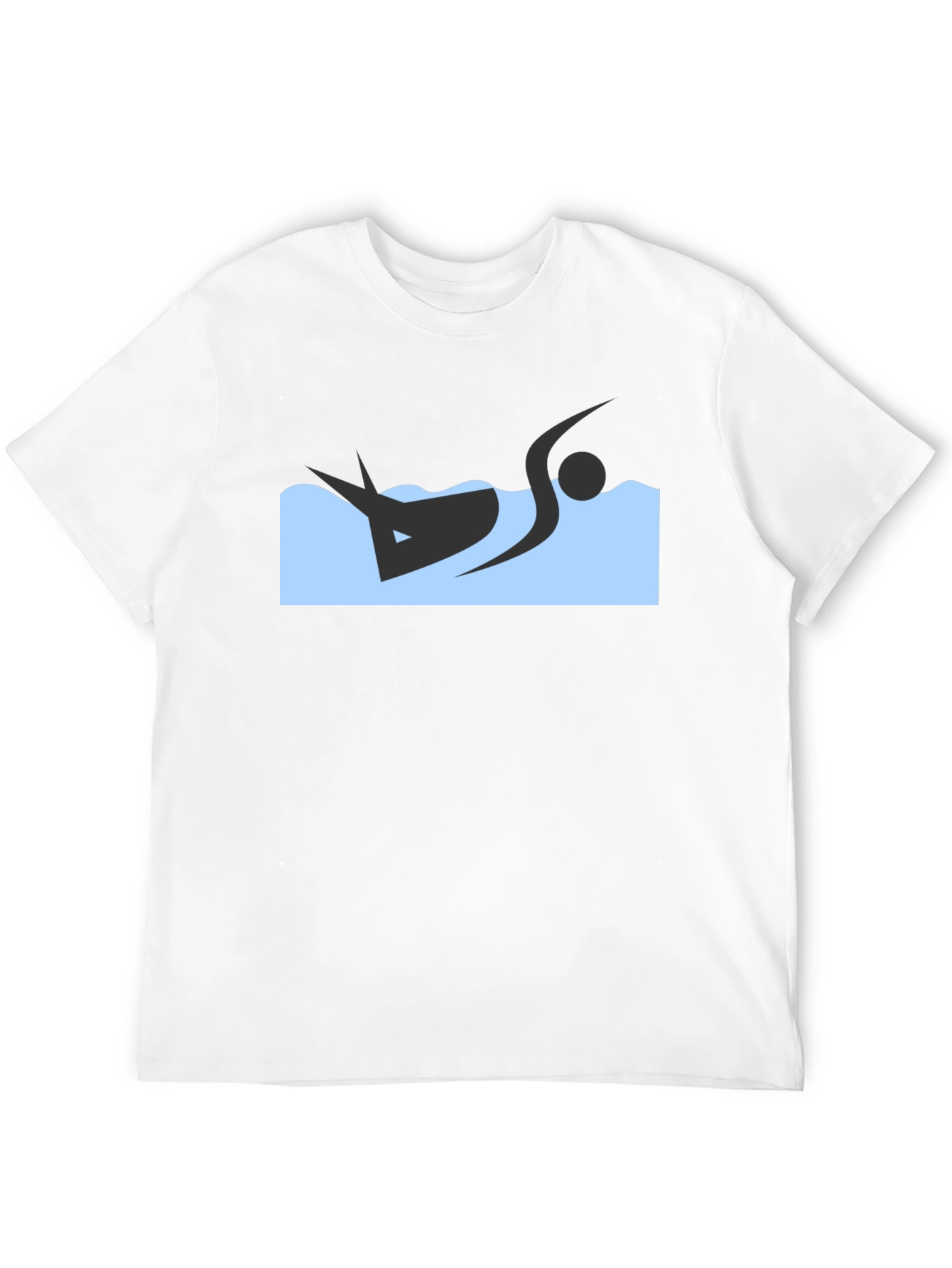 Black T-Shirt with Swimmer Design