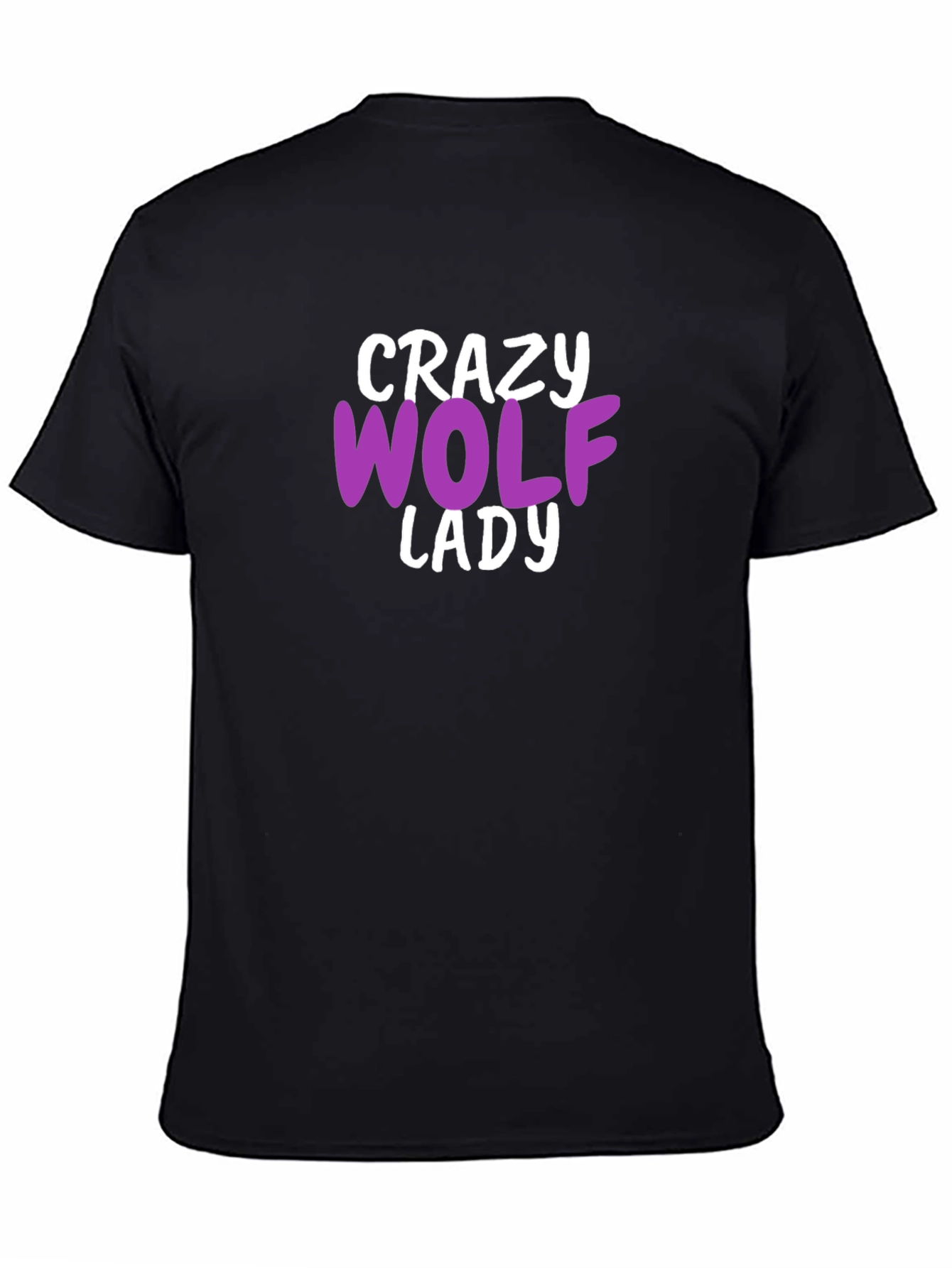 Crazy Wolf Lady T-Shirt - Novelty Graphic Tee