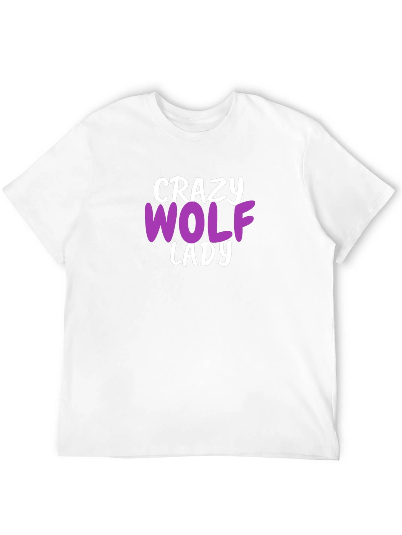 Crazy Wolf Lady T-Shirt - Novelty Graphic Tee