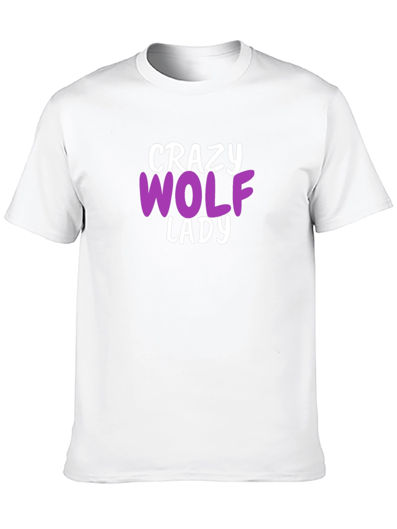 Crazy Wolf Lady T-Shirt - Novelty Graphic Tee
