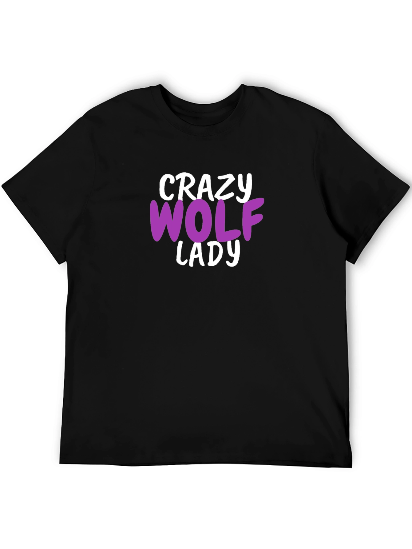 Crazy Wolf Lady T-Shirt - Novelty Graphic Tee